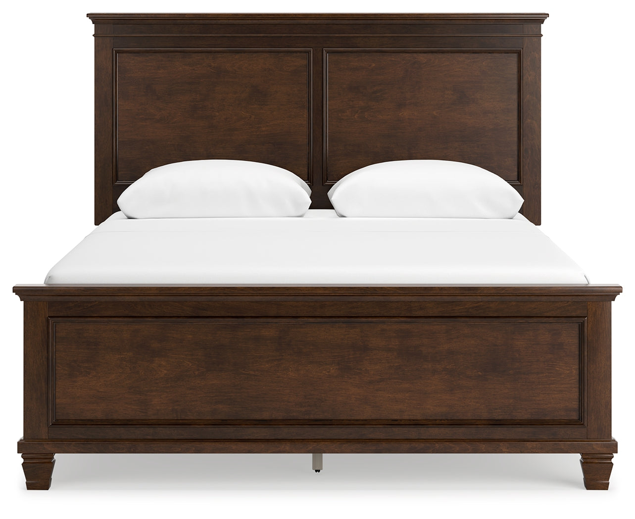 Danabrin Queen Panel Bed with Mirrored Dresser and Chest in Brown - PKG015179