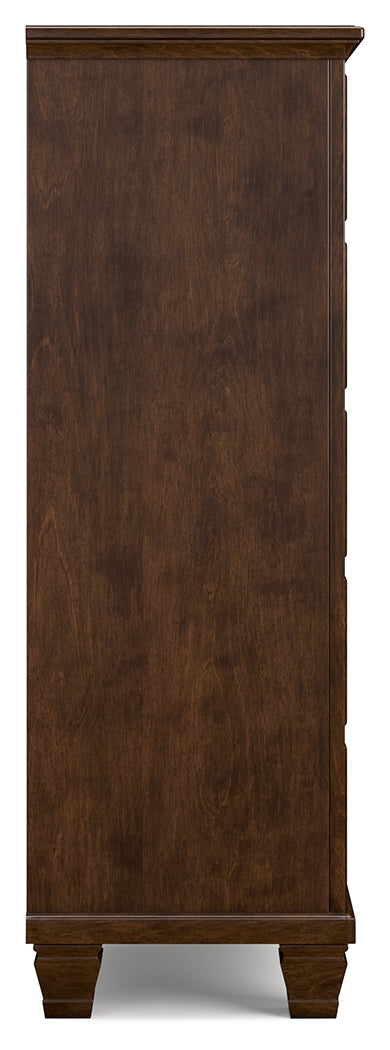 Danabrin Twin Panel Bed with Mirrored Dresser, Chest and 2 Nightstands in Brown - PKG015195