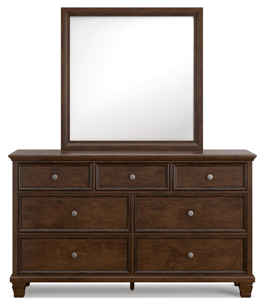 Danabrin Twin Panel Bed with Mirrored Dresser in Brown - PKG015193