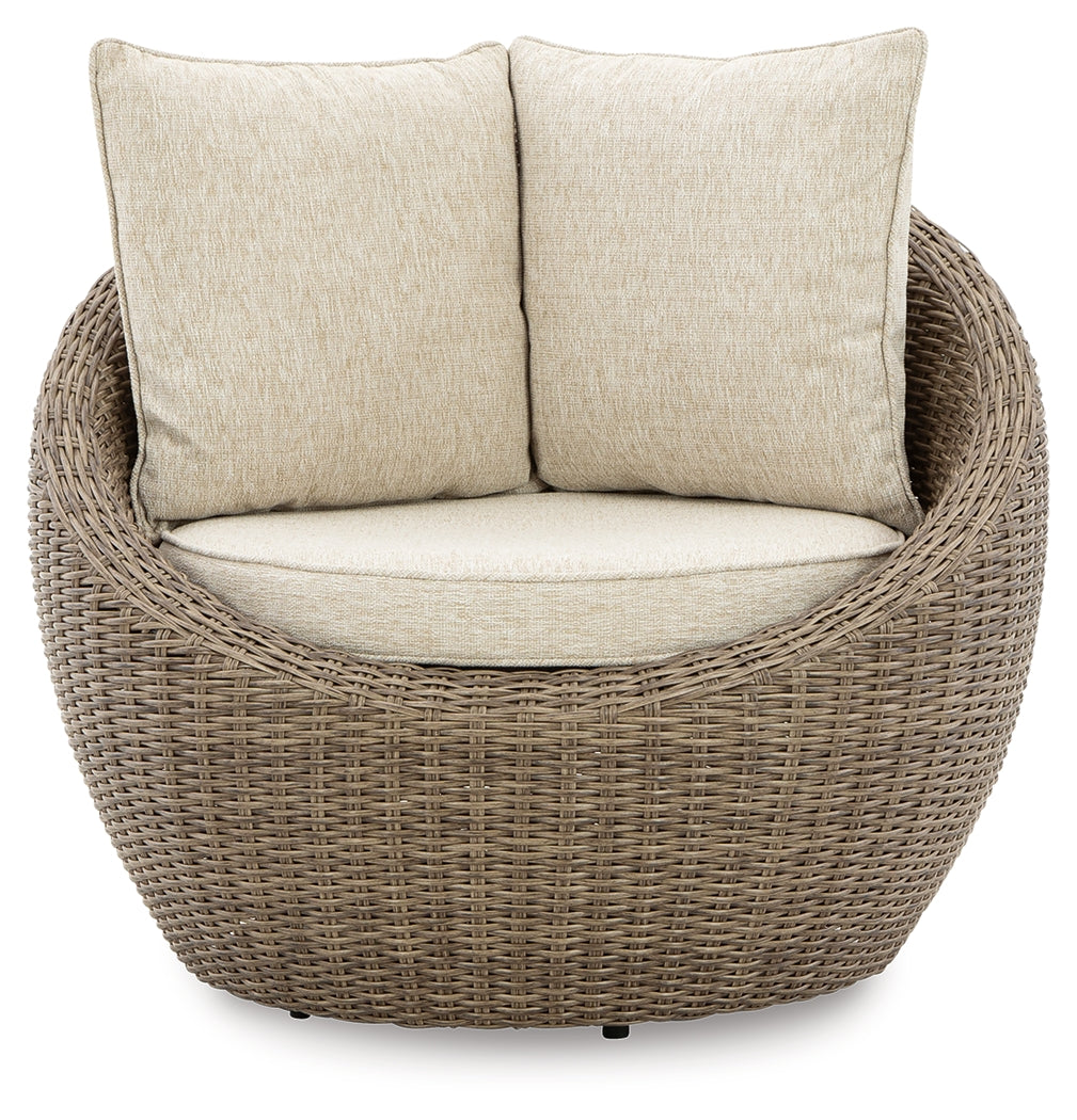 Danson 2 Swivel Lounge Chairs and End Table - P505P1