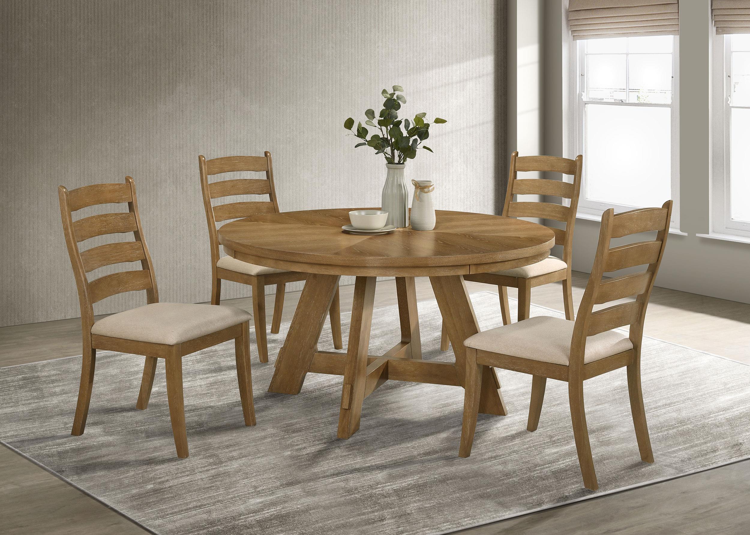 Danvers Ladder Back Dining Side Chair Brown Oak (Set of 2) - 109152