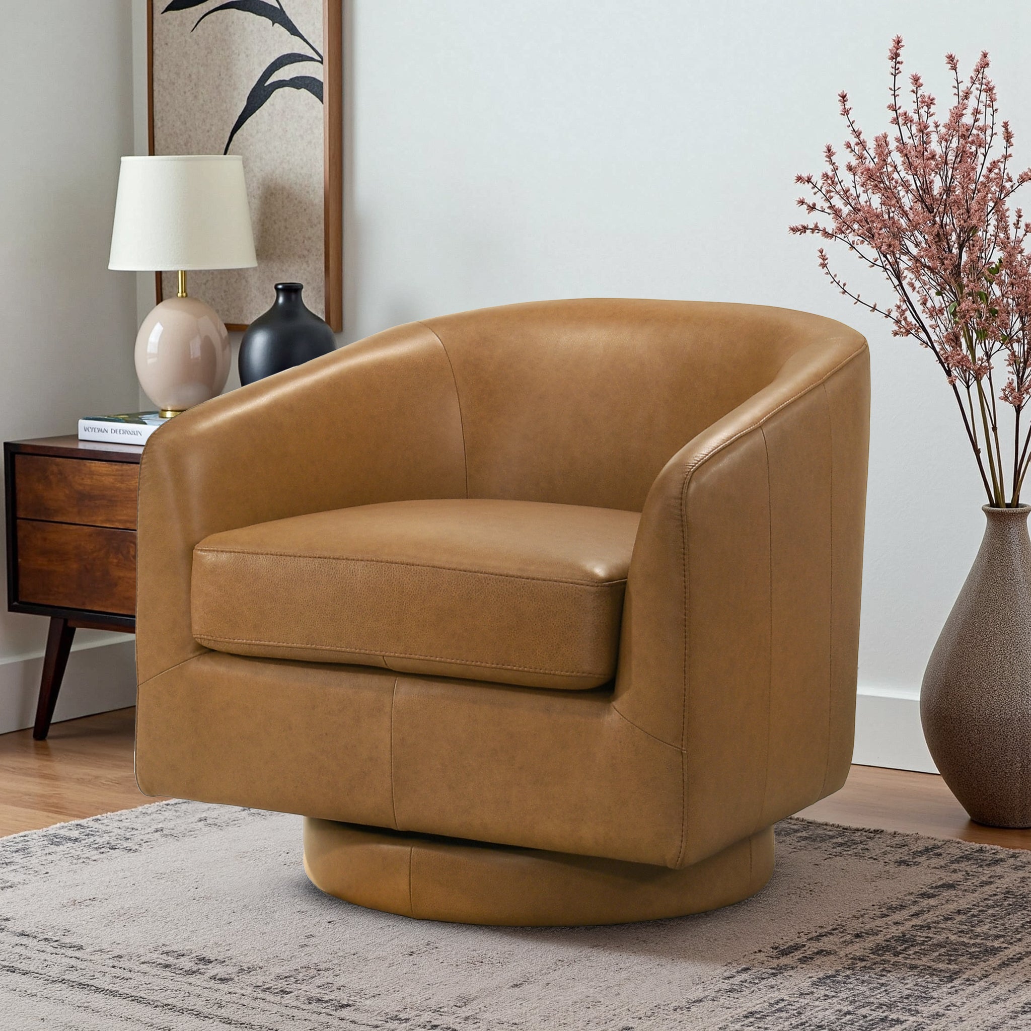 Danville Tan Leather Swivel Chair - SCH00401201