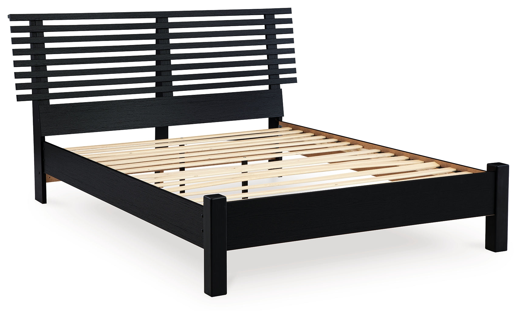 Danziar Black Full Slat Panel Bed - B1013B19