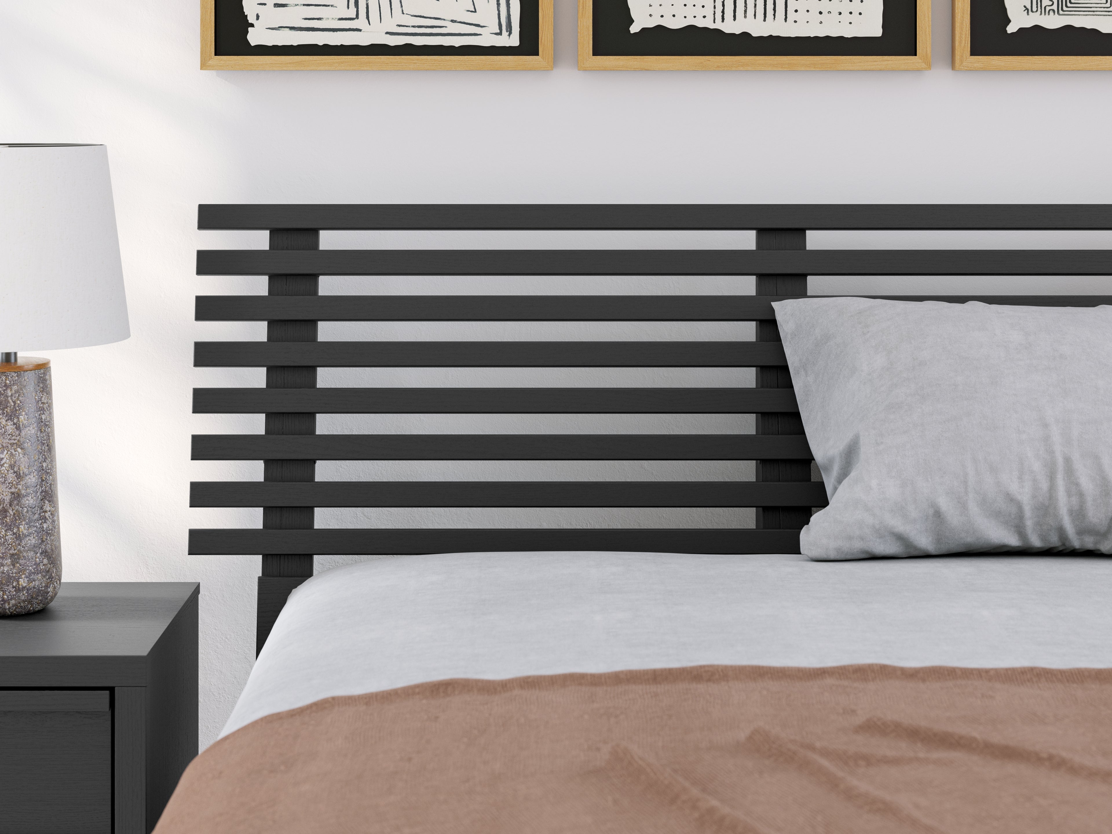 Danziar Black Full Slat Panel Bed - B1013B19