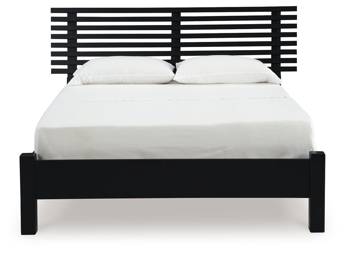 Danziar Full Panel Slat Bed, Dresser and Mirror - B1013B21