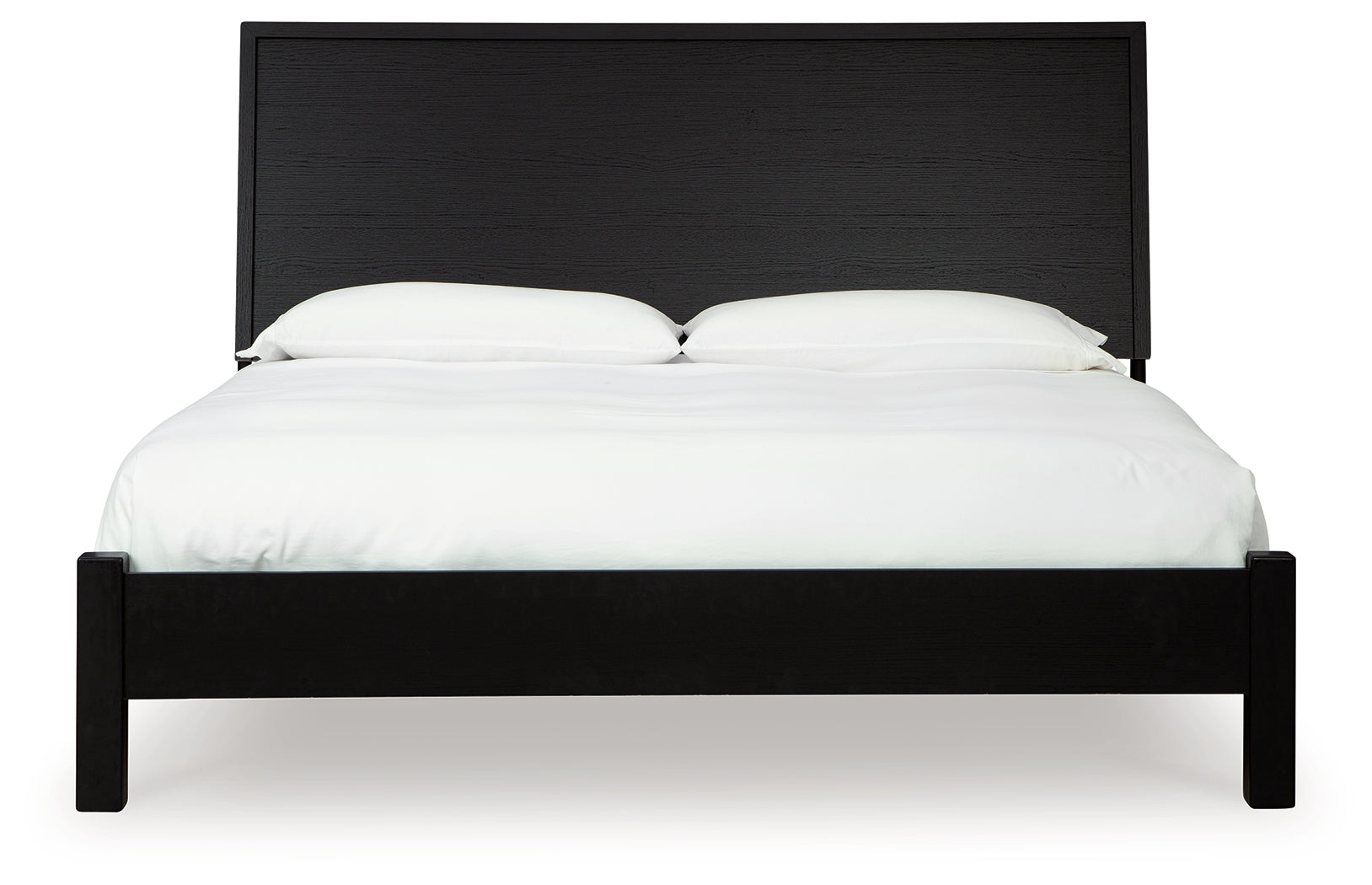 Danziar King Panel Bed with Mirrored Dresser and Nightstand in Black from Ashley - Luna Furniture