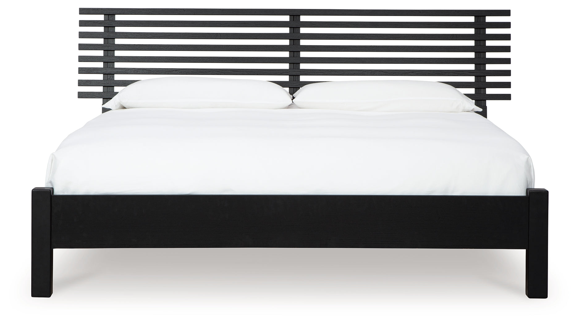 Danziar Queen Panel Bed with Mirrored Dresser, Chest and 2 Nightstands in Black - PKG015879