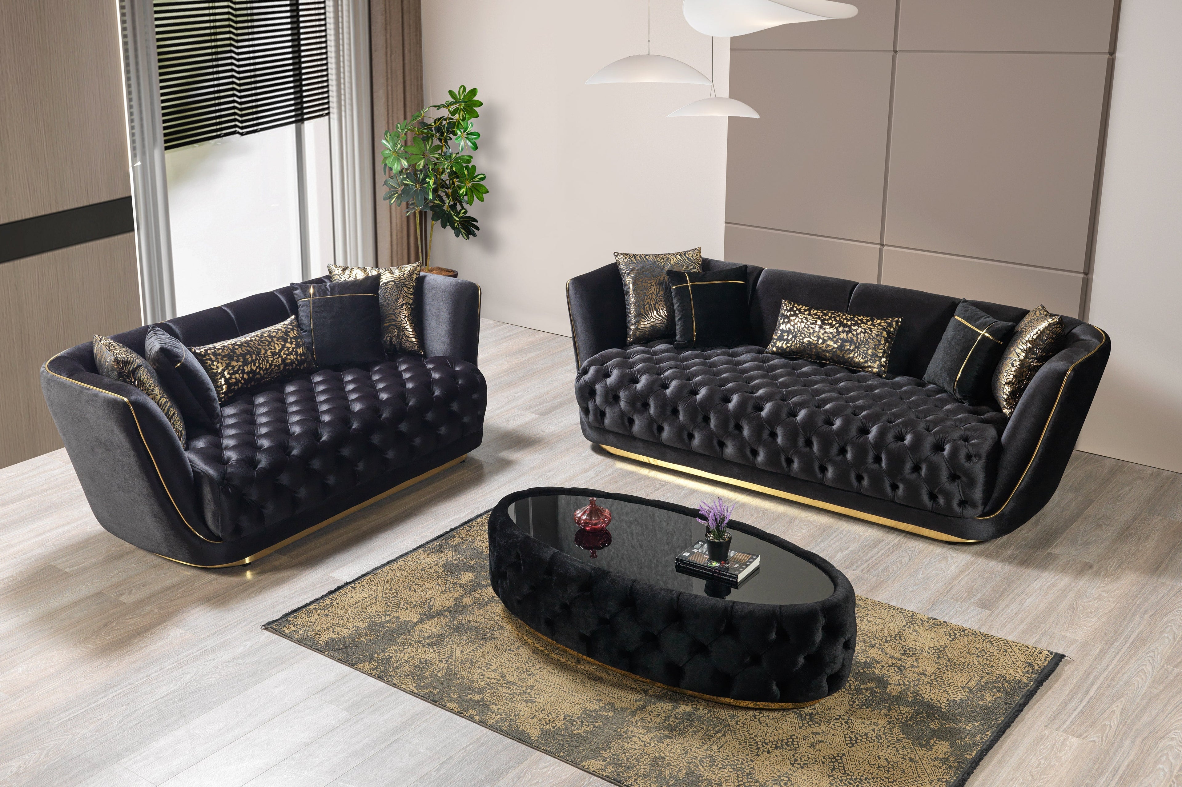 Daphne Black Coffee Table - DAPHNE CT-BLACK - Bien Home Furniture & Electronics