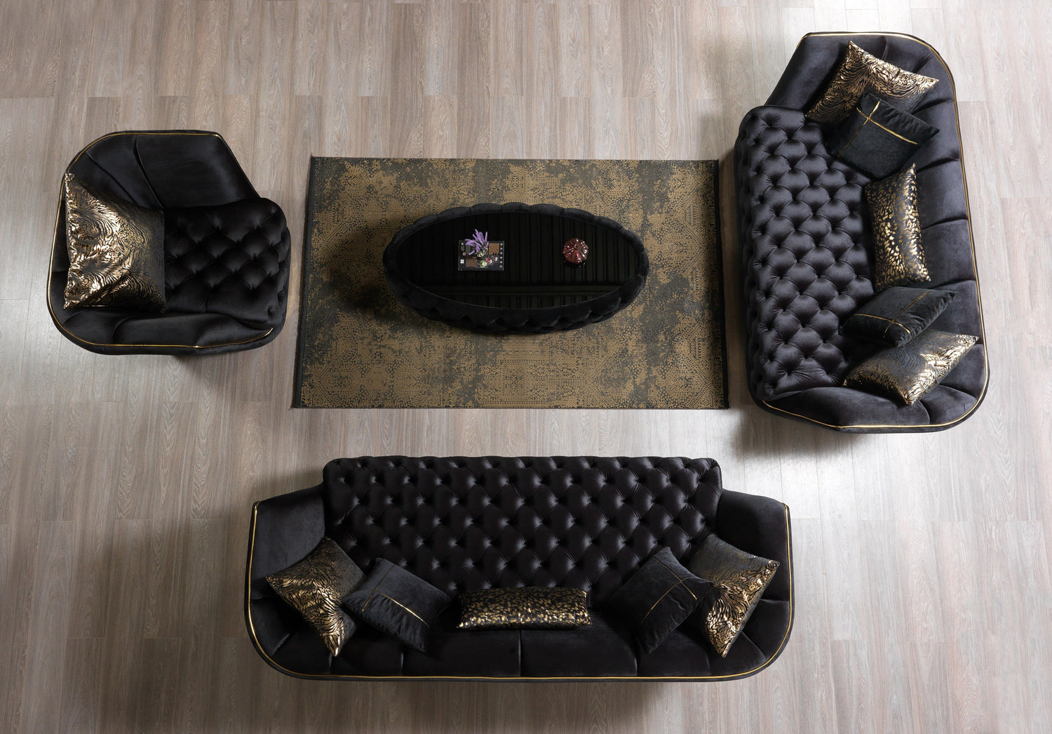 Daphne Black Coffee Table - DAPHNE CT-BLACK - Bien Home Furniture & Electronics
