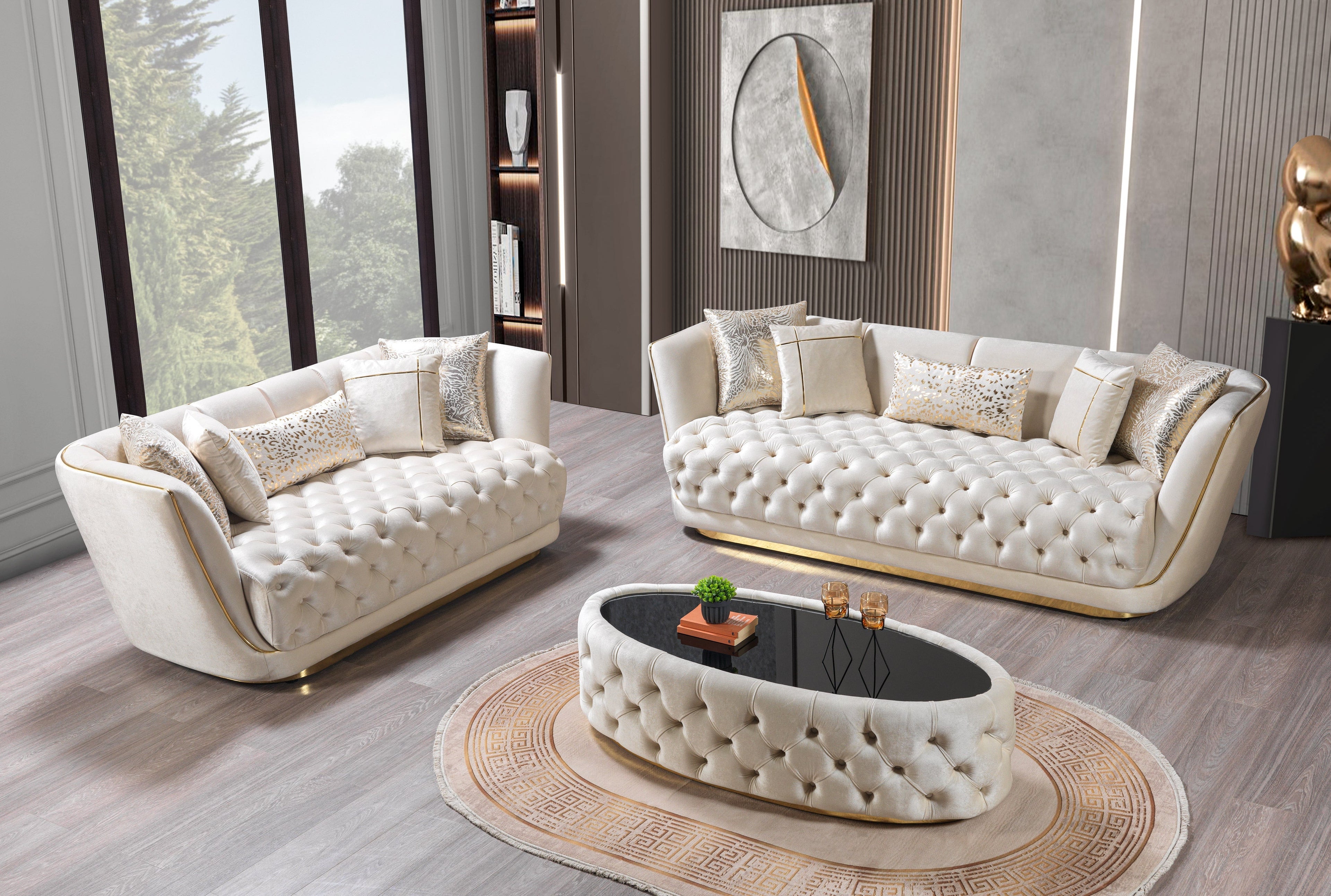Daphne Ivory Coffee Table - DAPHNE CT-IVORY - Bien Home Furniture & Electronics