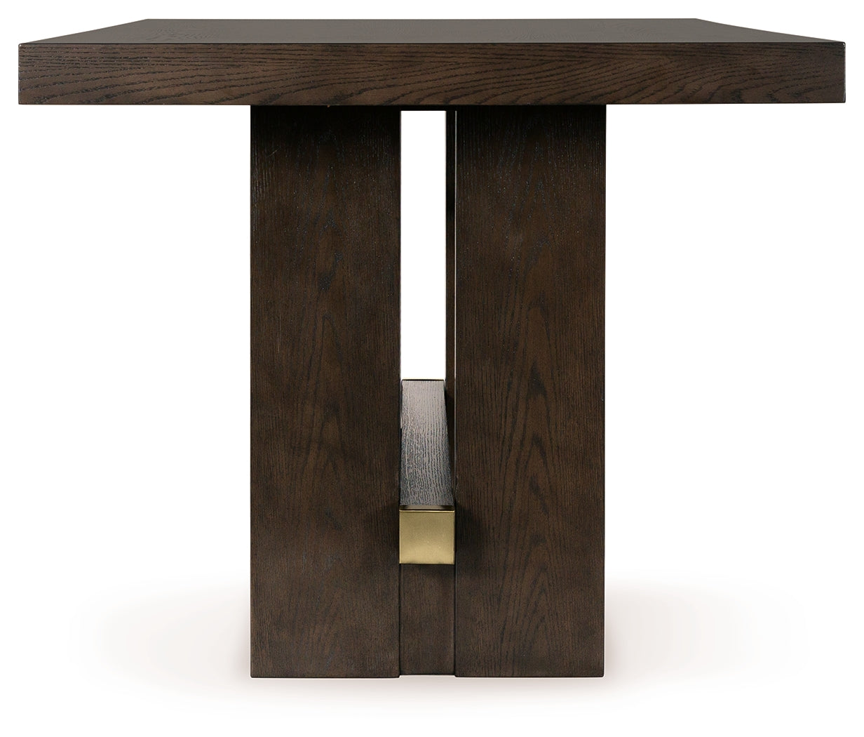 Dark Brown Burkhaus Counter Height Dining Table and 4 Barstools with Storage - PKG019511