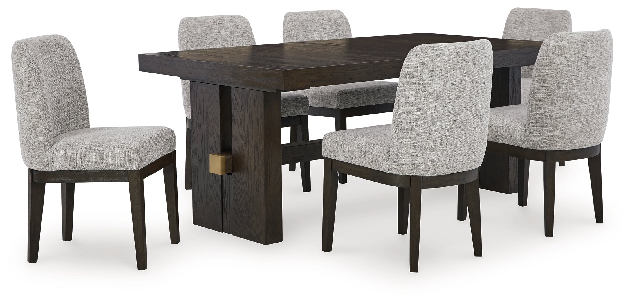 Dark Brown Burkhaus Dining Table and 6 Chairs - PKG014939
