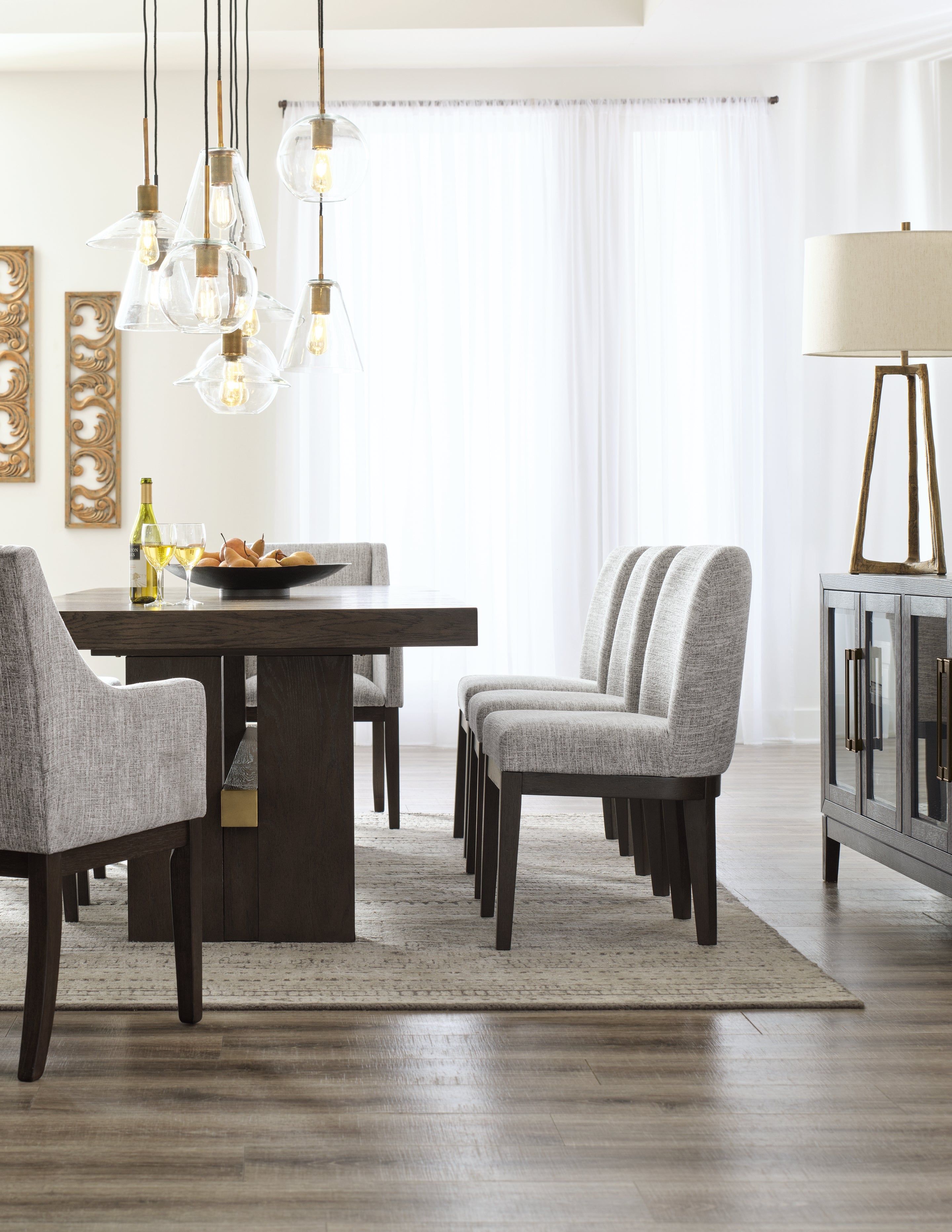 Dark Brown Burkhaus Dining Table and 8 Chairs - PKG013372