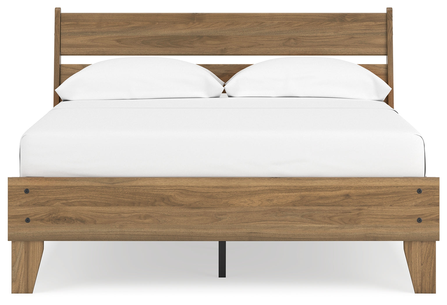Deanlow Full Platform Panel Bed with Dresser and Nightstand in Honey - PKG017209