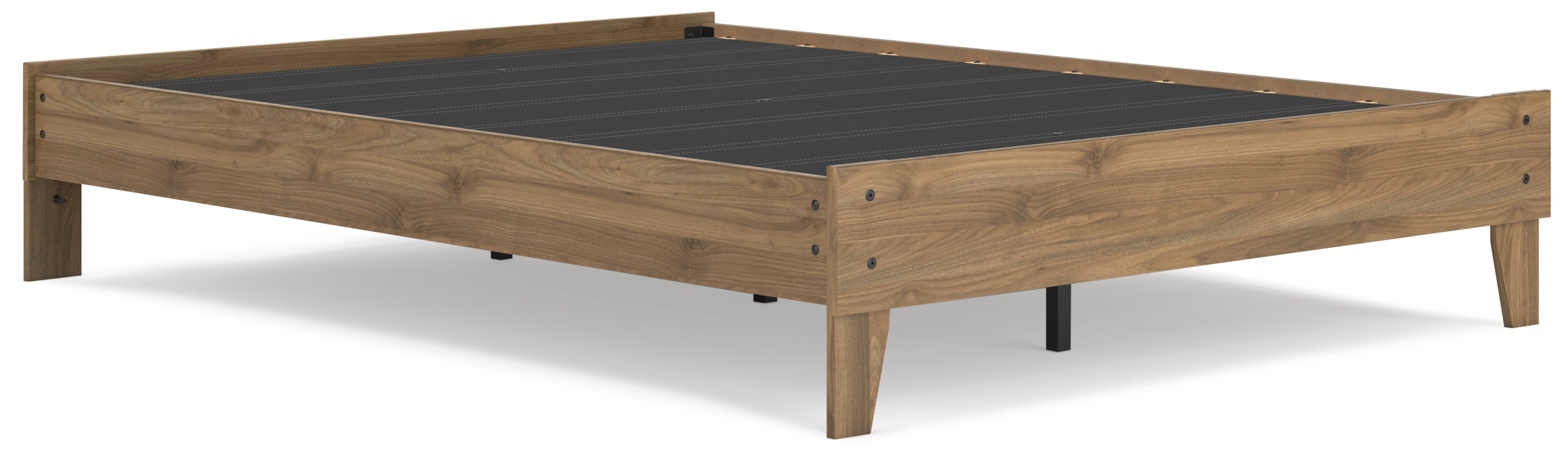 Deanlow Queen Platform Bed with 2 Nightstands in Honey - PKG017270