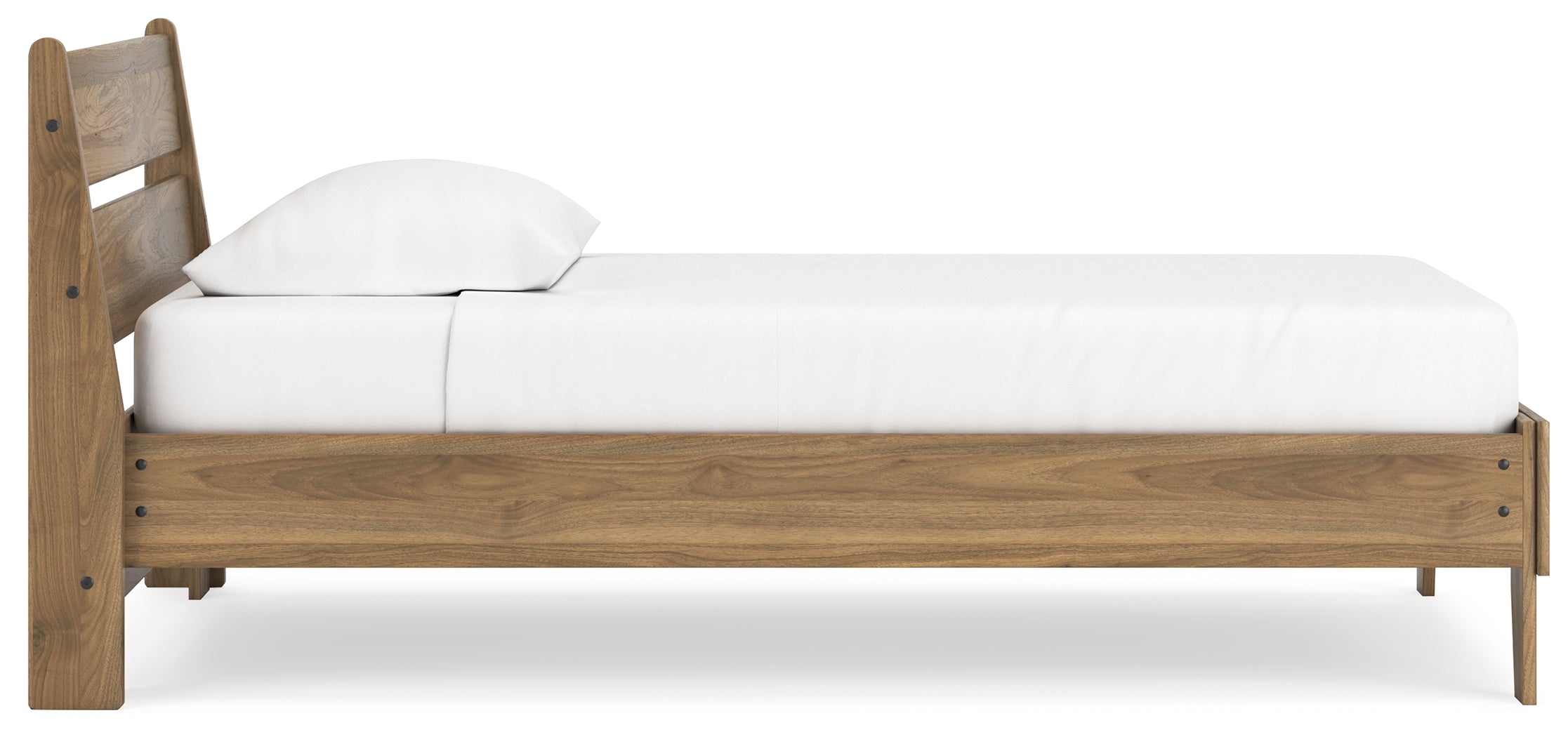 Deanlow Twin Platform Panel Bed with Dresser and 2 Nightstands in Honey - PKG017199