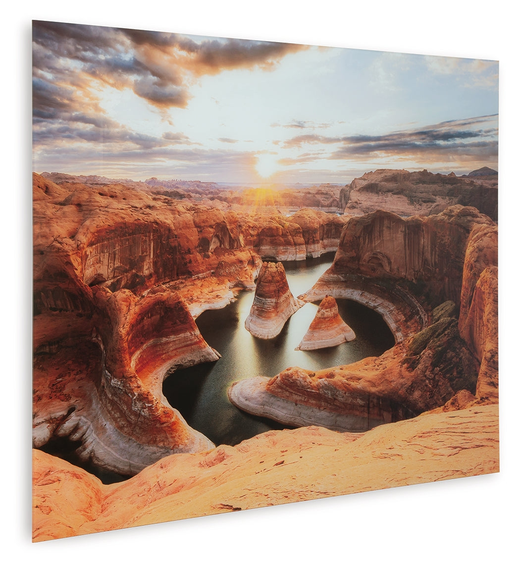 Deemsdon Blue/Amber Wall Art - A8000436
