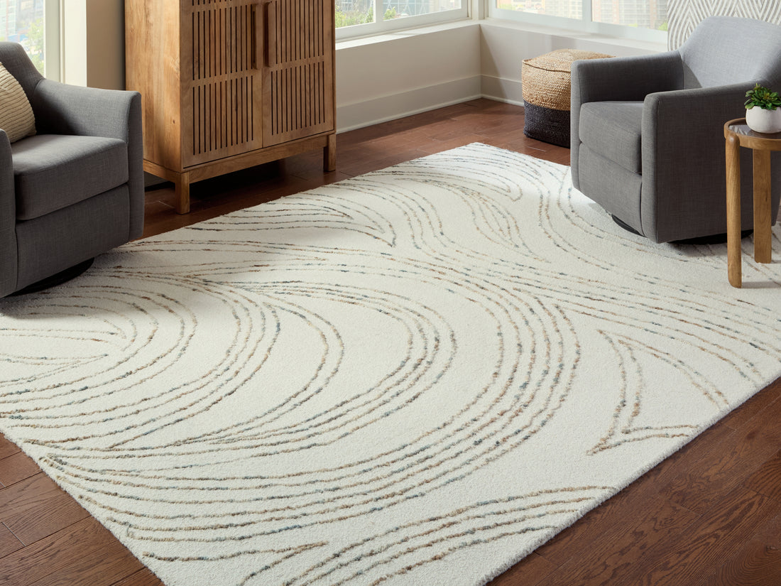 Deenbury Ivory/Green/Brown Large Rug - R407861