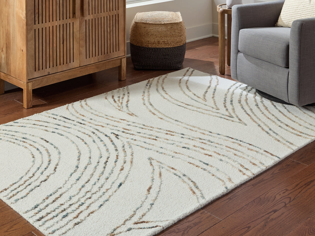 Deenbury Ivory/Green/Brown Medium Rug - R407862