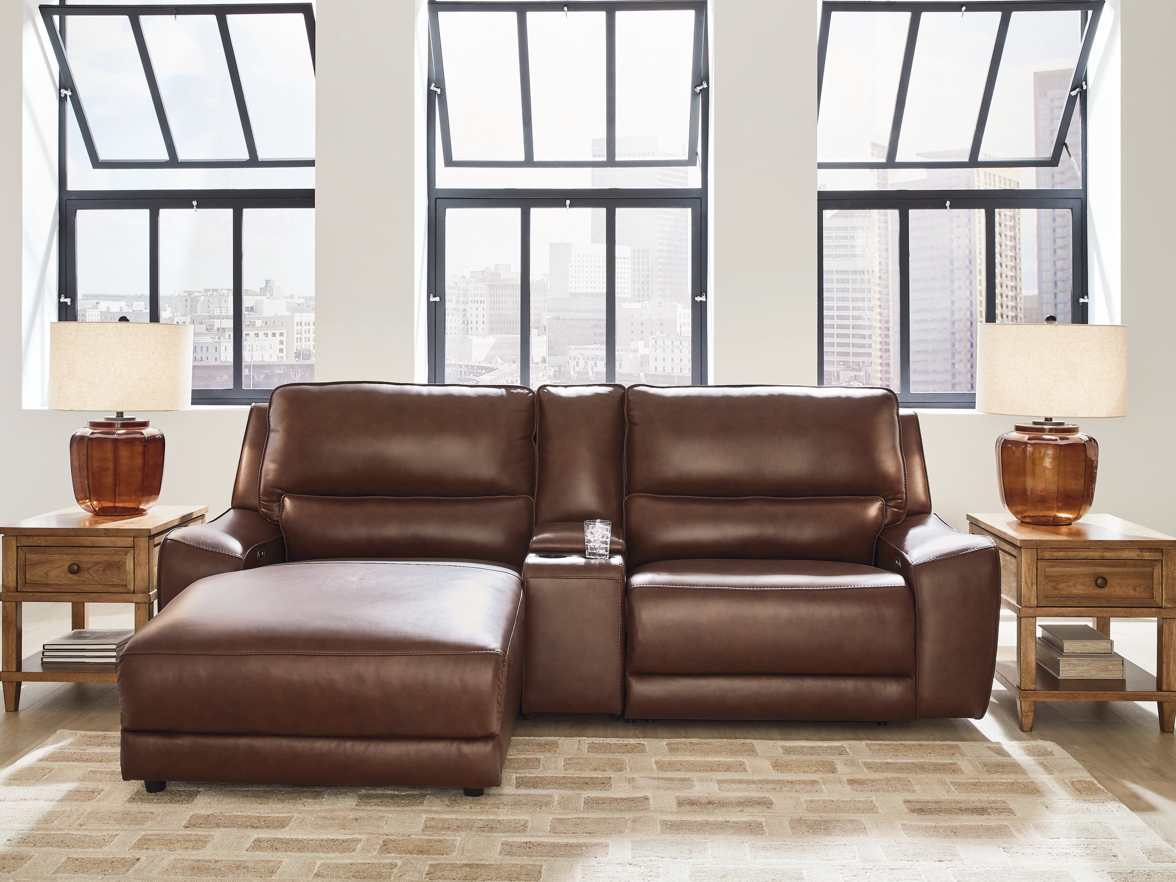 DeepWakes Canyon 3-Piece Power Reclining Sectional with Chaise - PCU62607S17