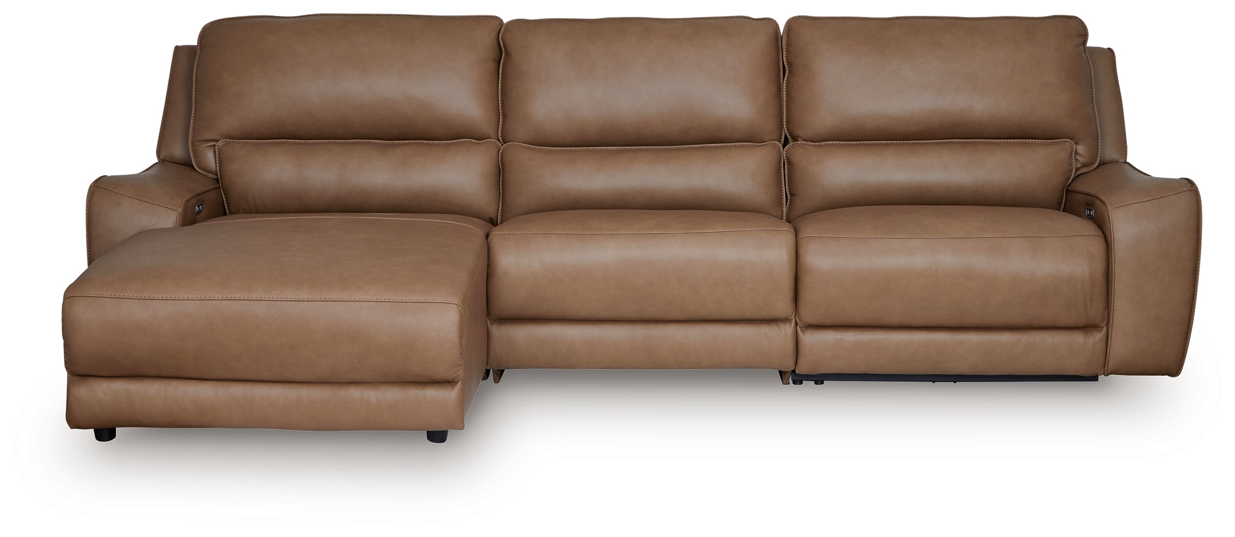 DeepWakes Caramel 3-Piece Reclining Sofa Chaise - PCU62606S23