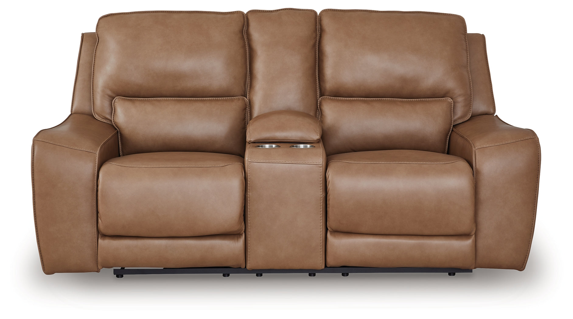 DeepWakes Caramel Power Reclining Loveseat with Console - PCU6260618