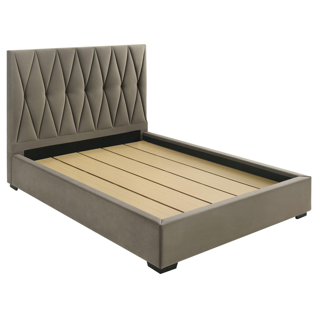 Delsea Upholstered Queen Panel Platform Bed Light Brown - 315975Q