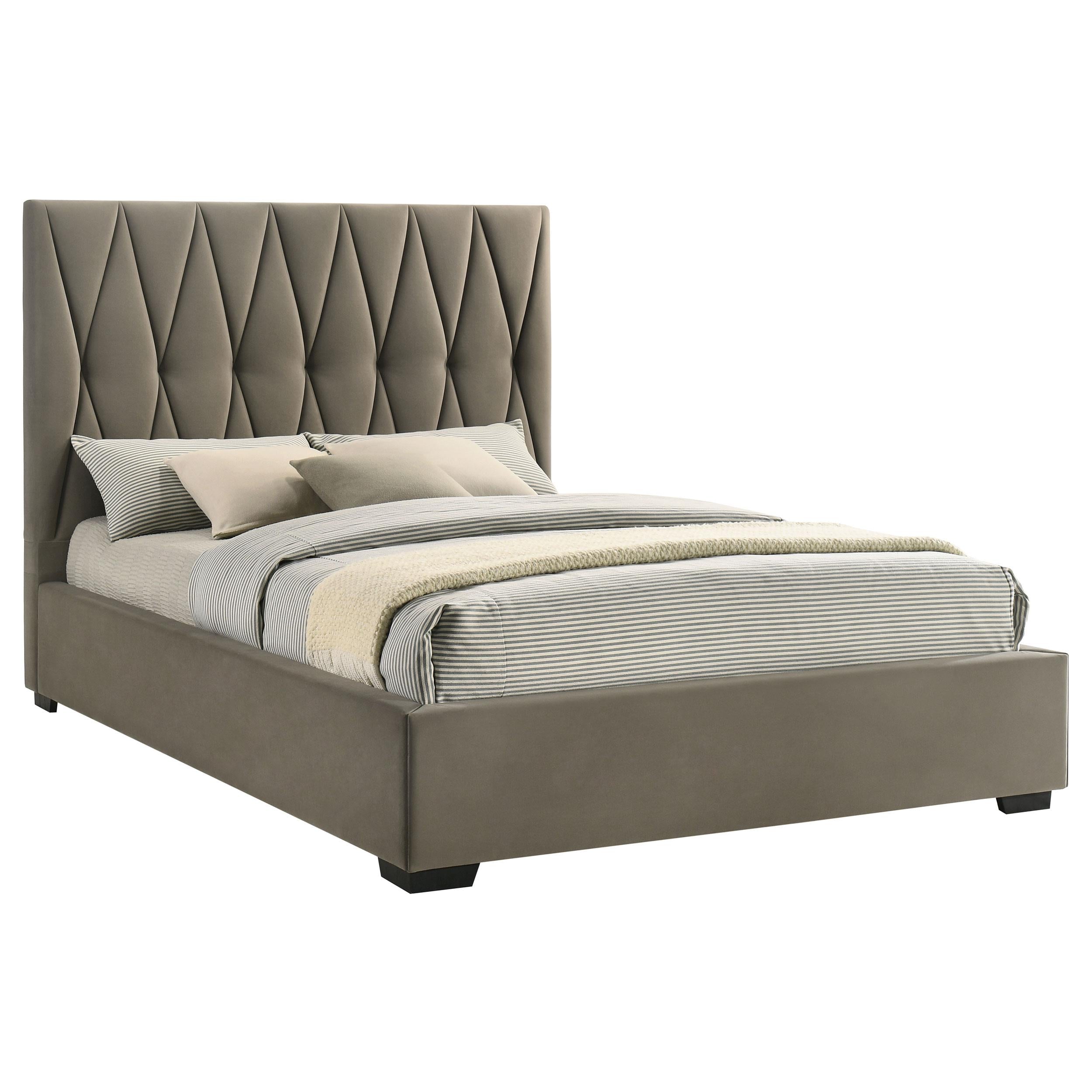 Delsea Upholstered Queen Panel Platform Bed Light Brown - 315975Q
