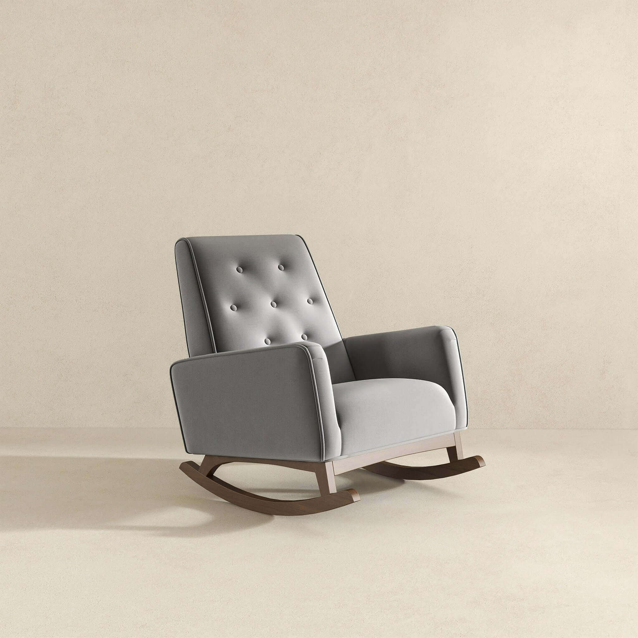 Demetrius Light Grey Fabric Solid Wood Rocking Chair - RCH00500504