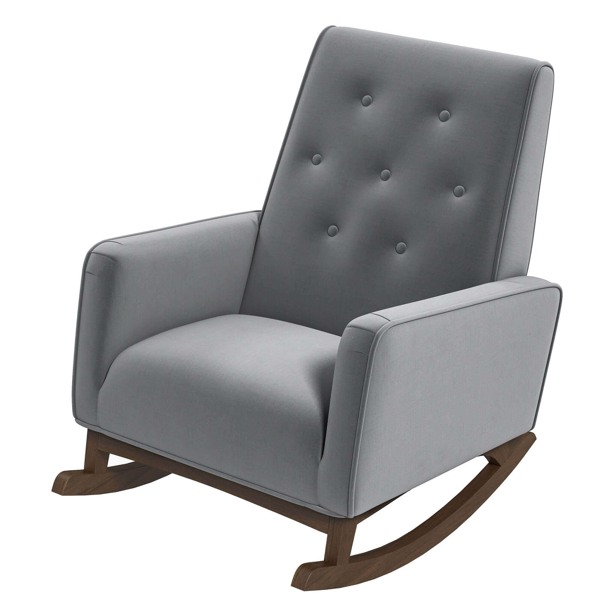 Demetrius Light Grey Fabric Solid Wood Rocking Chair - RCH00500504