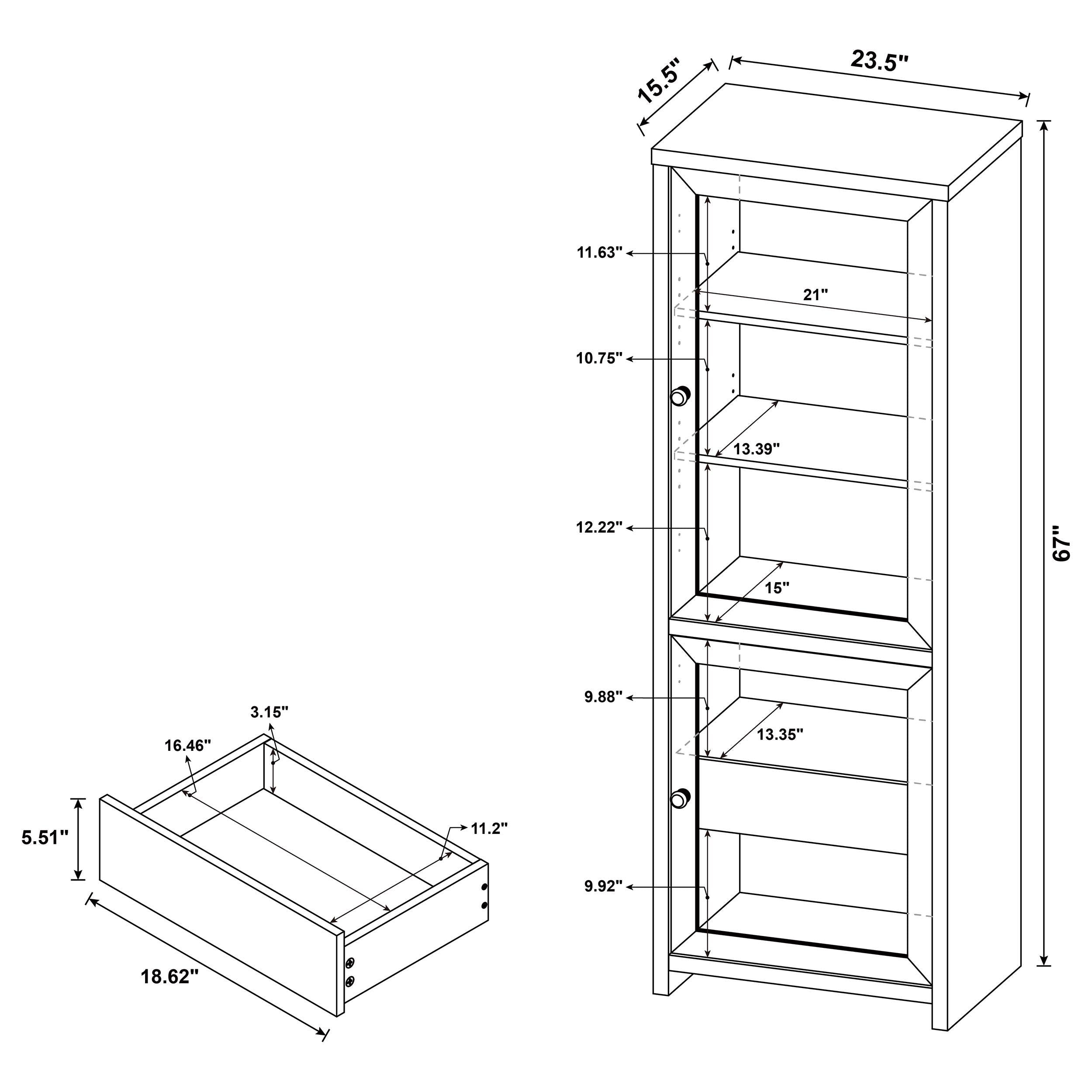 Denison 67-inch 2-door Media Tower Storage Cabinet Black - 720224