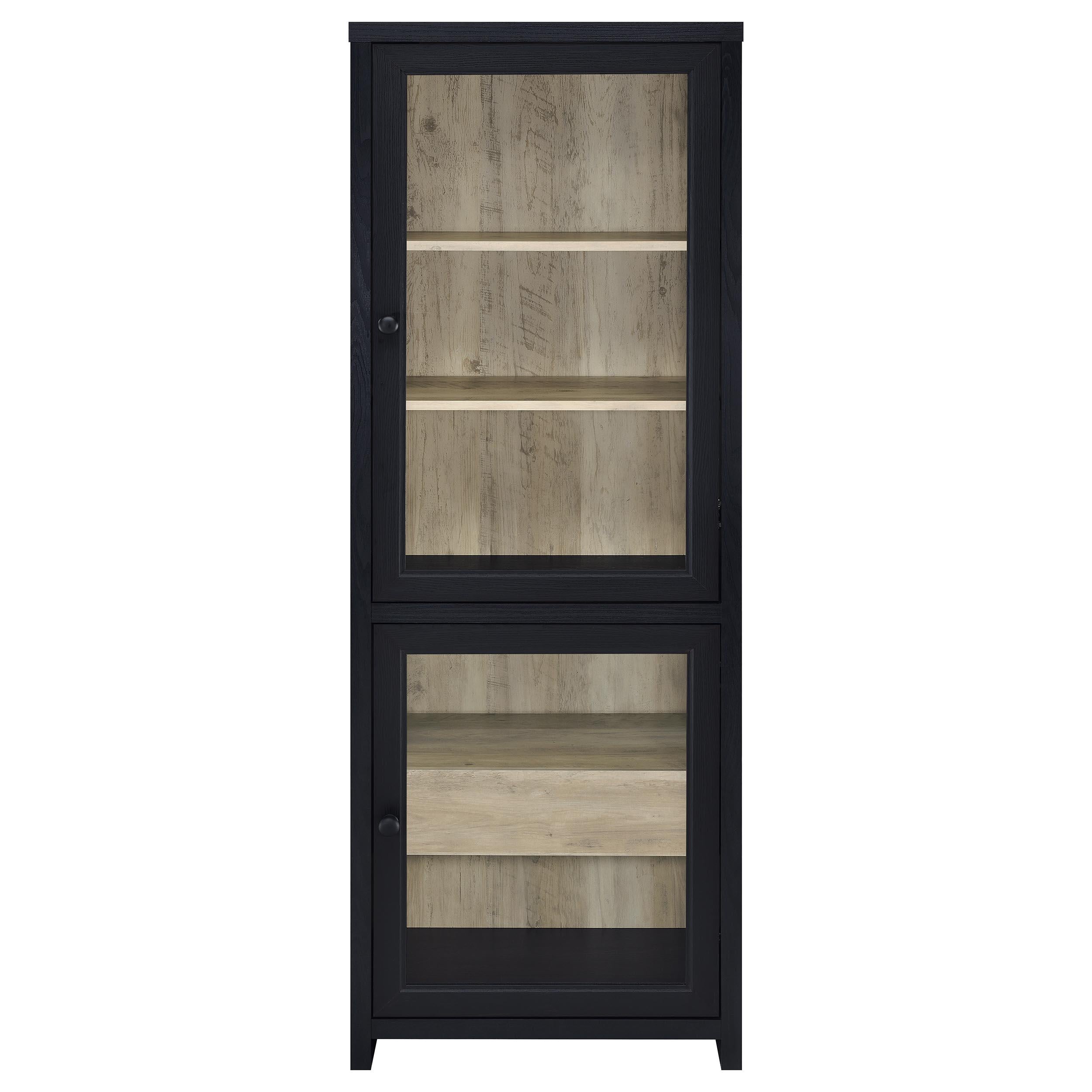 Denison 67-inch 2-door Media Tower Storage Cabinet Black - 720224