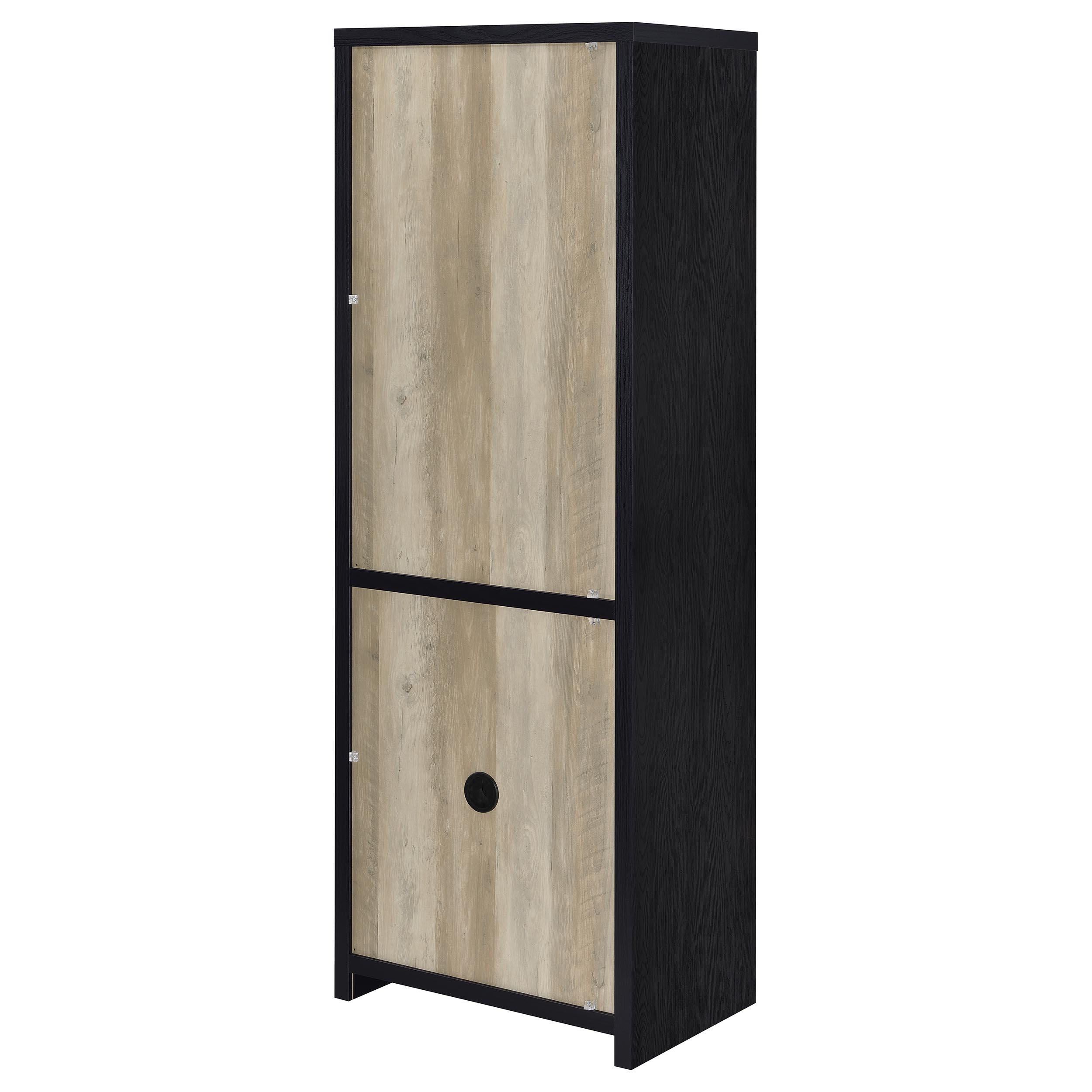 Denison 67-inch 2-door Media Tower Storage Cabinet Black - 720224