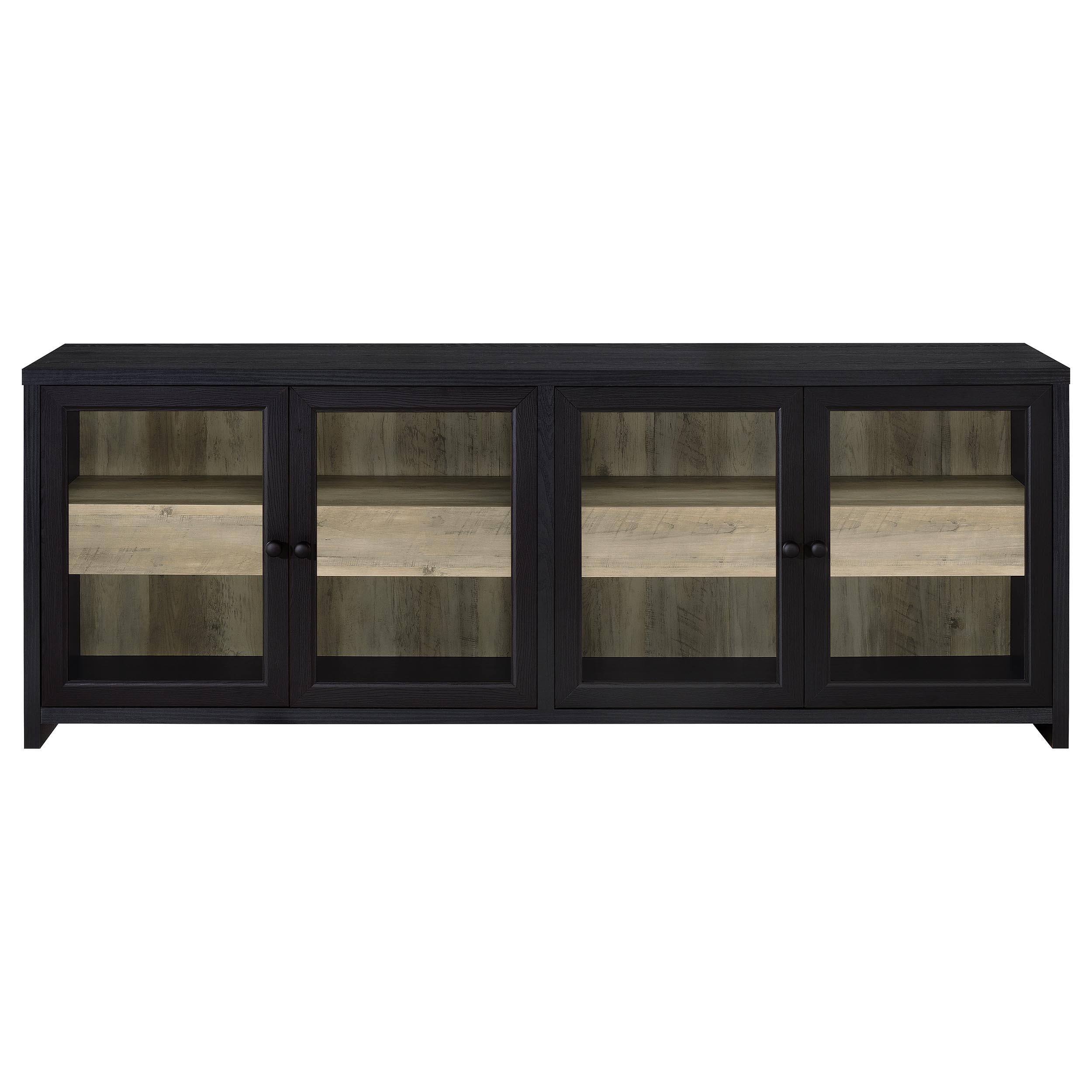Denison 79-inch 4-door TV Stand Media Console Black - 720223
