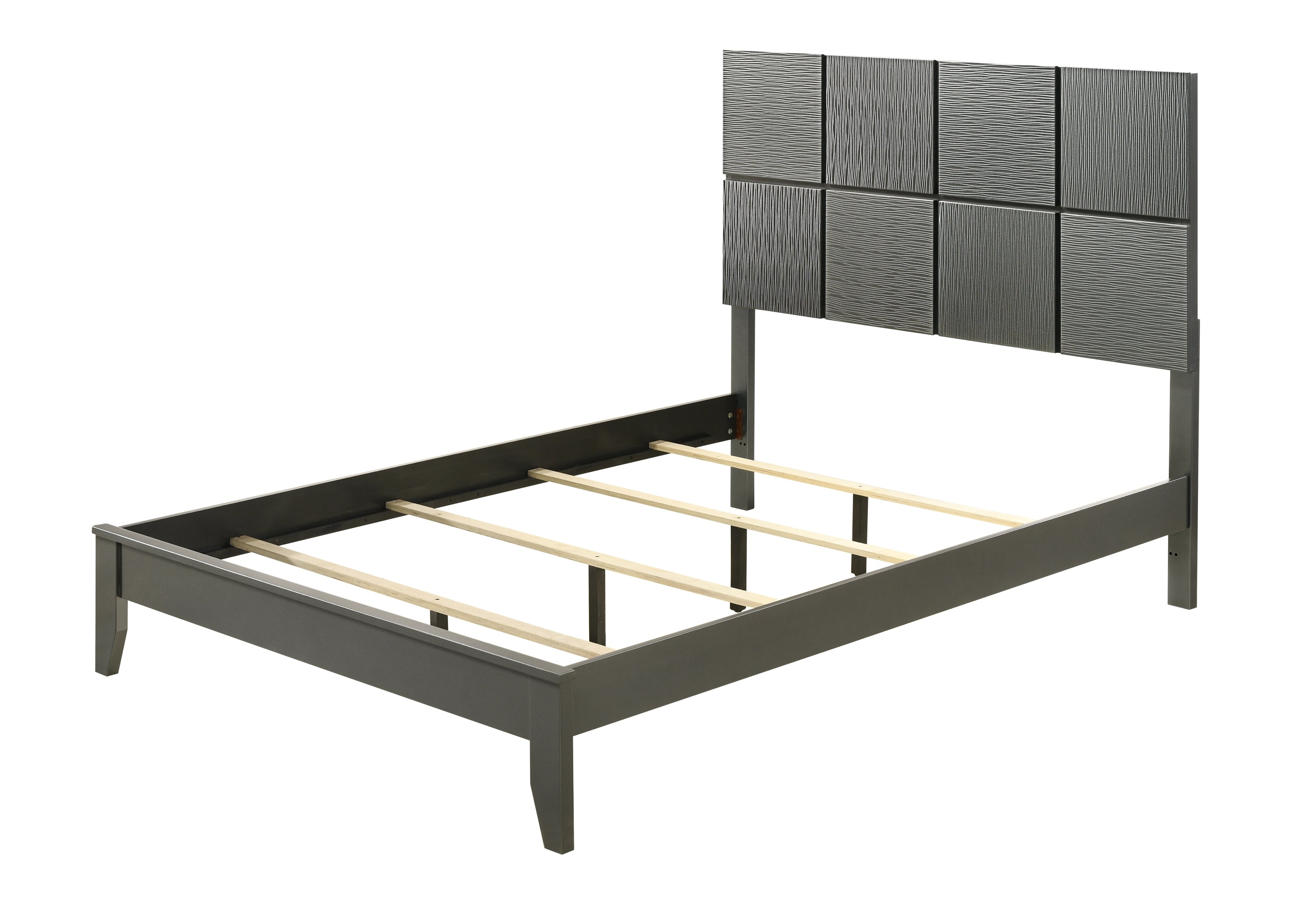 Denker Gunmetal Full Panel Bed - SET | B4715-F-HBFB | B4715-F-RAIL - Bien Home Furniture &amp; Electronics