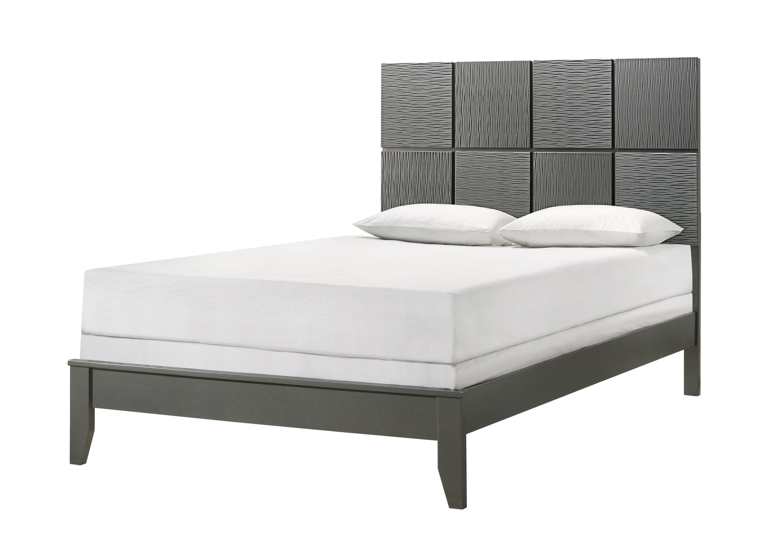 Denker Gunmetal King Panel Bed - SET | B4715-K-HBFB | B4715-K-RAIL - Bien Home Furniture &amp; Electronics