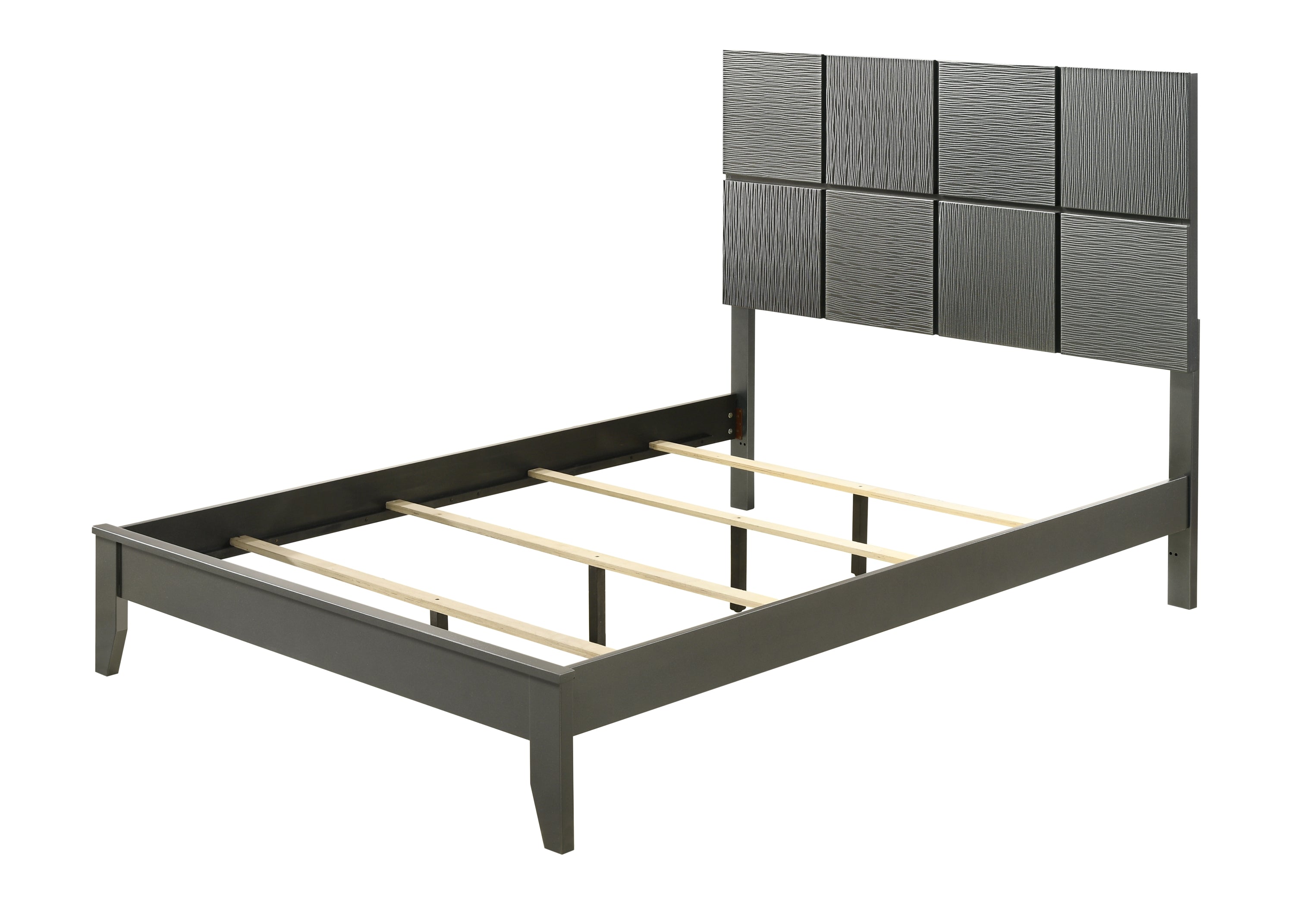 Denker Gunmetal King Panel Bed - SET | B4715-K-HBFB | B4715-K-RAIL - Bien Home Furniture &amp; Electronics