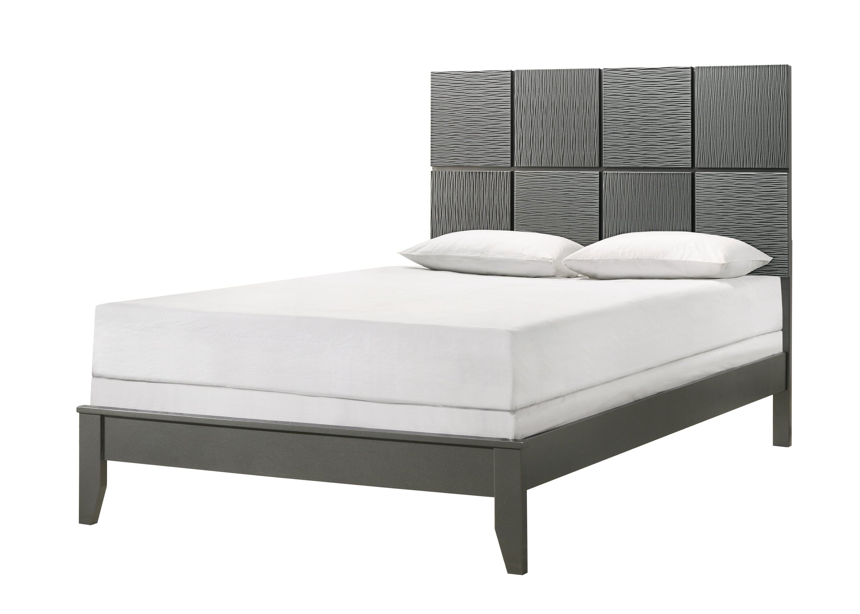 Denker Gunmetal Panel Bedroom Set - SET | B4715-Q-HBFB | B4715-Q-RAIL | B4715-2 | B4715-4 - Bien Home Furniture & Electronics