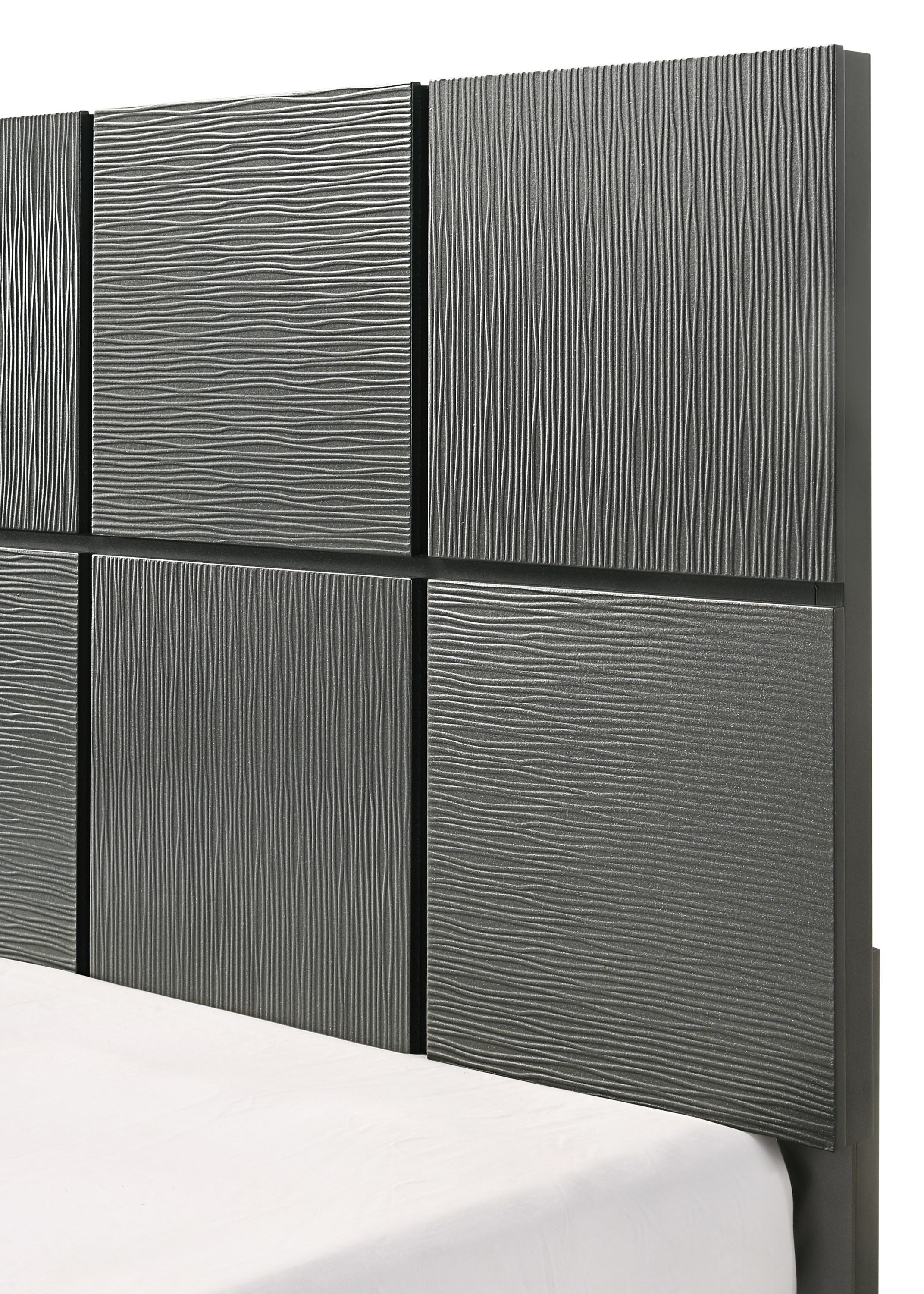 Denker Gunmetal Panel Bedroom Set - SET | B4715-Q-HBFB | B4715-Q-RAIL | B4715-2 | B4715-4 - Bien Home Furniture & Electronics