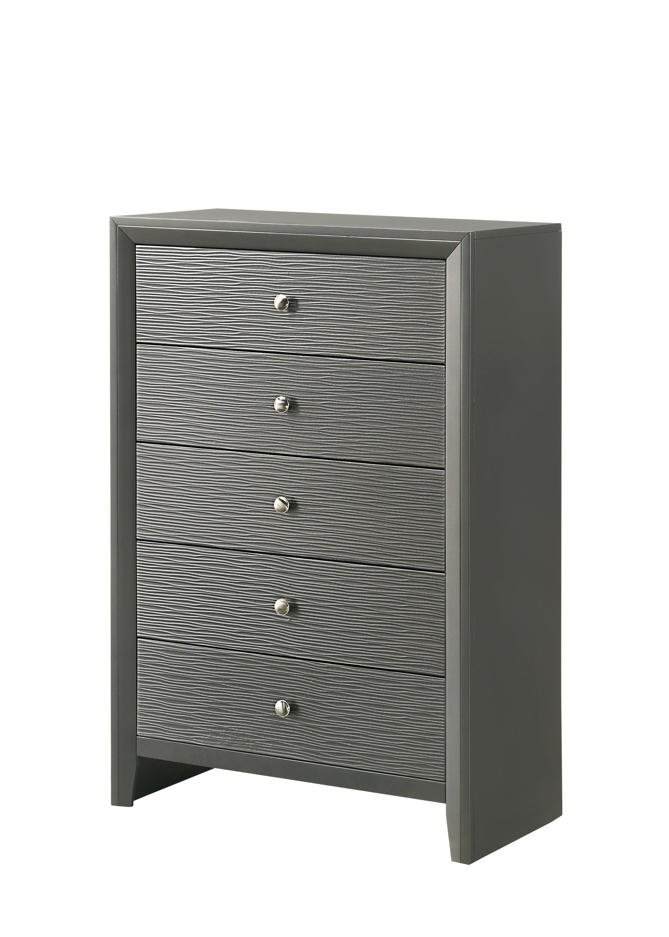 Denker Gunmetal Panel Bedroom Set - SET | B4715-Q-HBFB | B4715-Q-RAIL | B4715-2 | B4715-4 - Bien Home Furniture &amp; Electronics