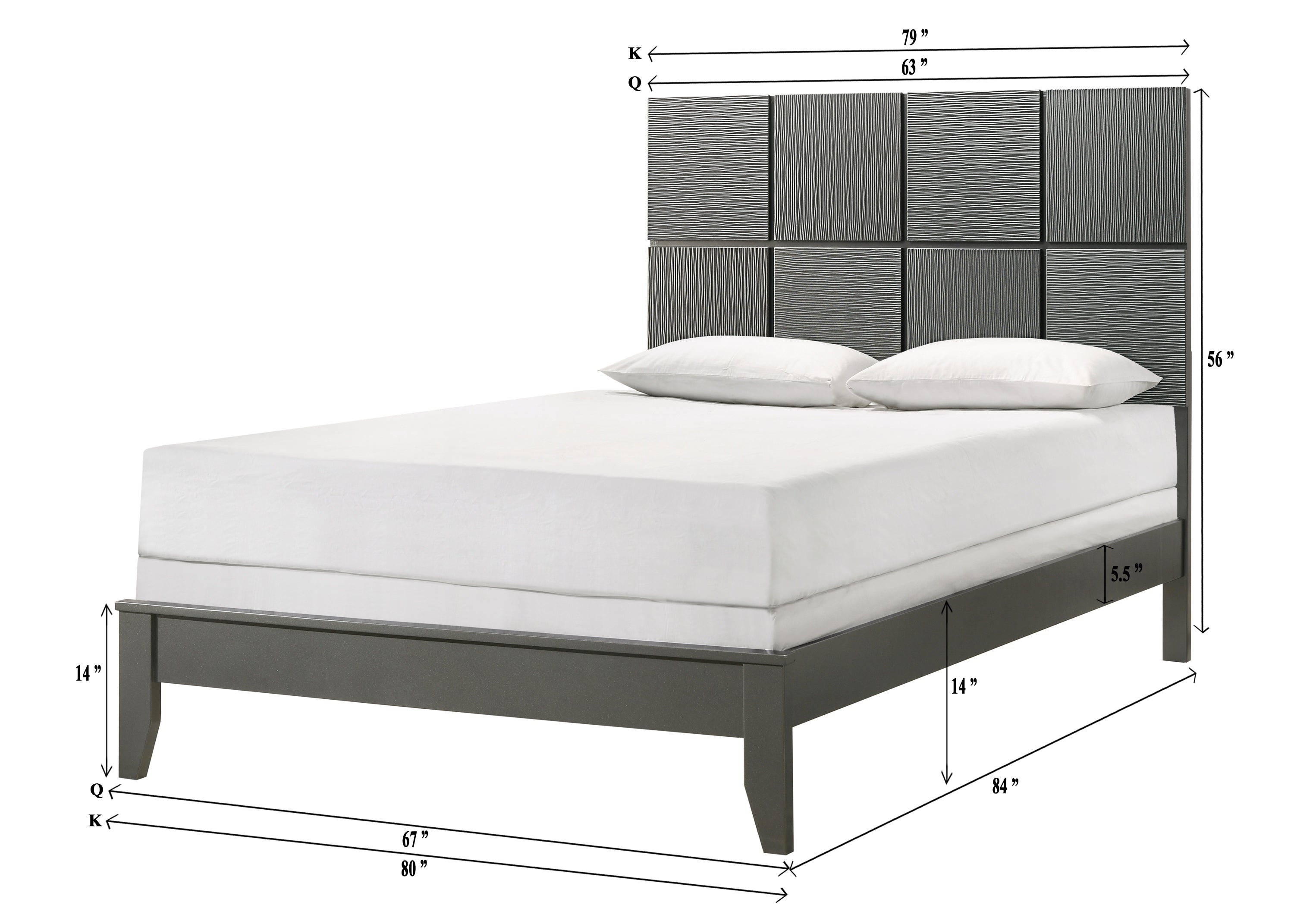 Denker Gunmetal Panel Youth Bedroom Set - SET | B4715-F-HBFB | B4715-F-RAIL | B4715-2 | B4715-4 - Bien Home Furniture & Electronics
