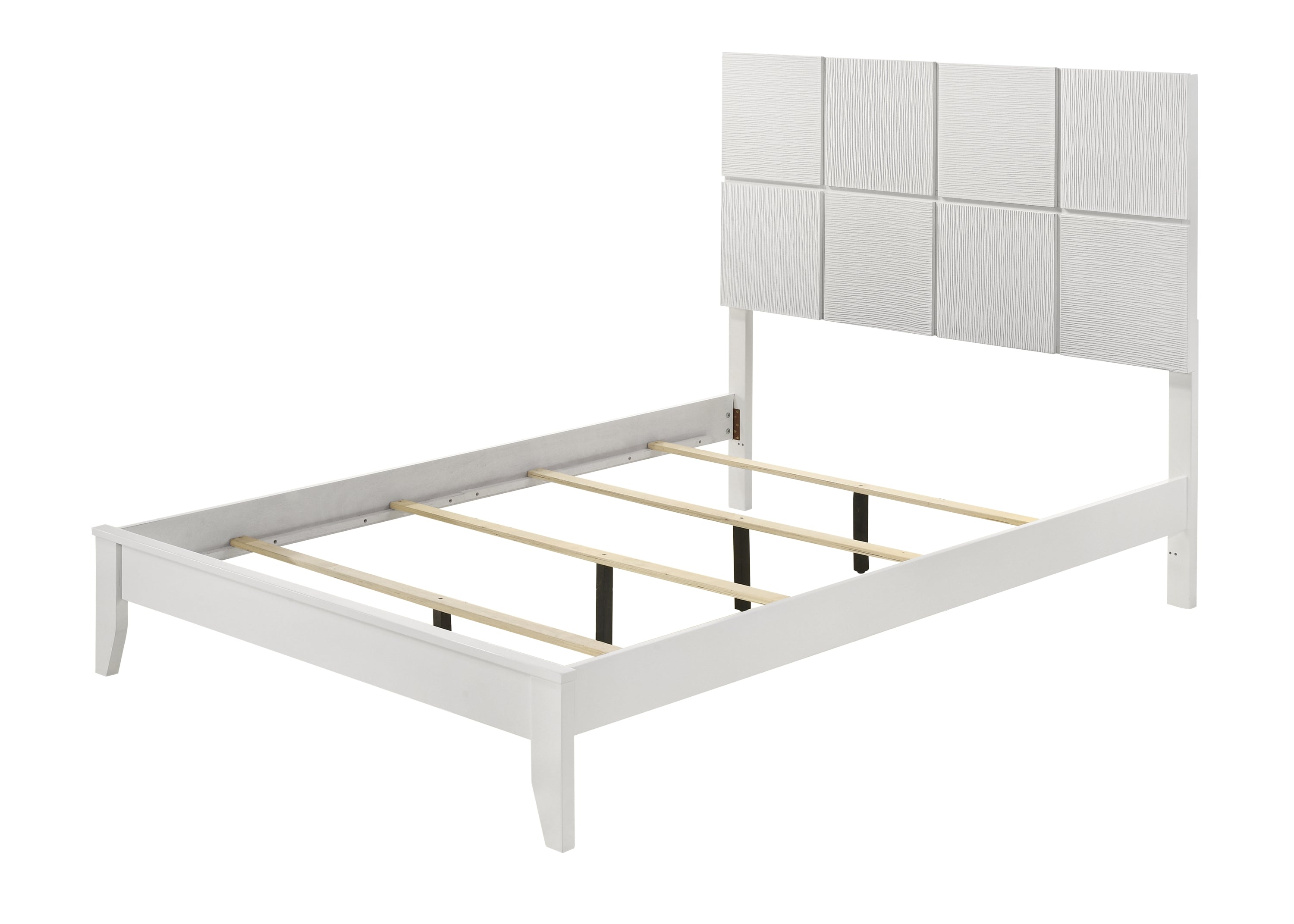 Denker White King Panel Bed - SET | B4712-K-HBFB | B4712-K-RAIL - Bien Home Furniture &amp; Electronics