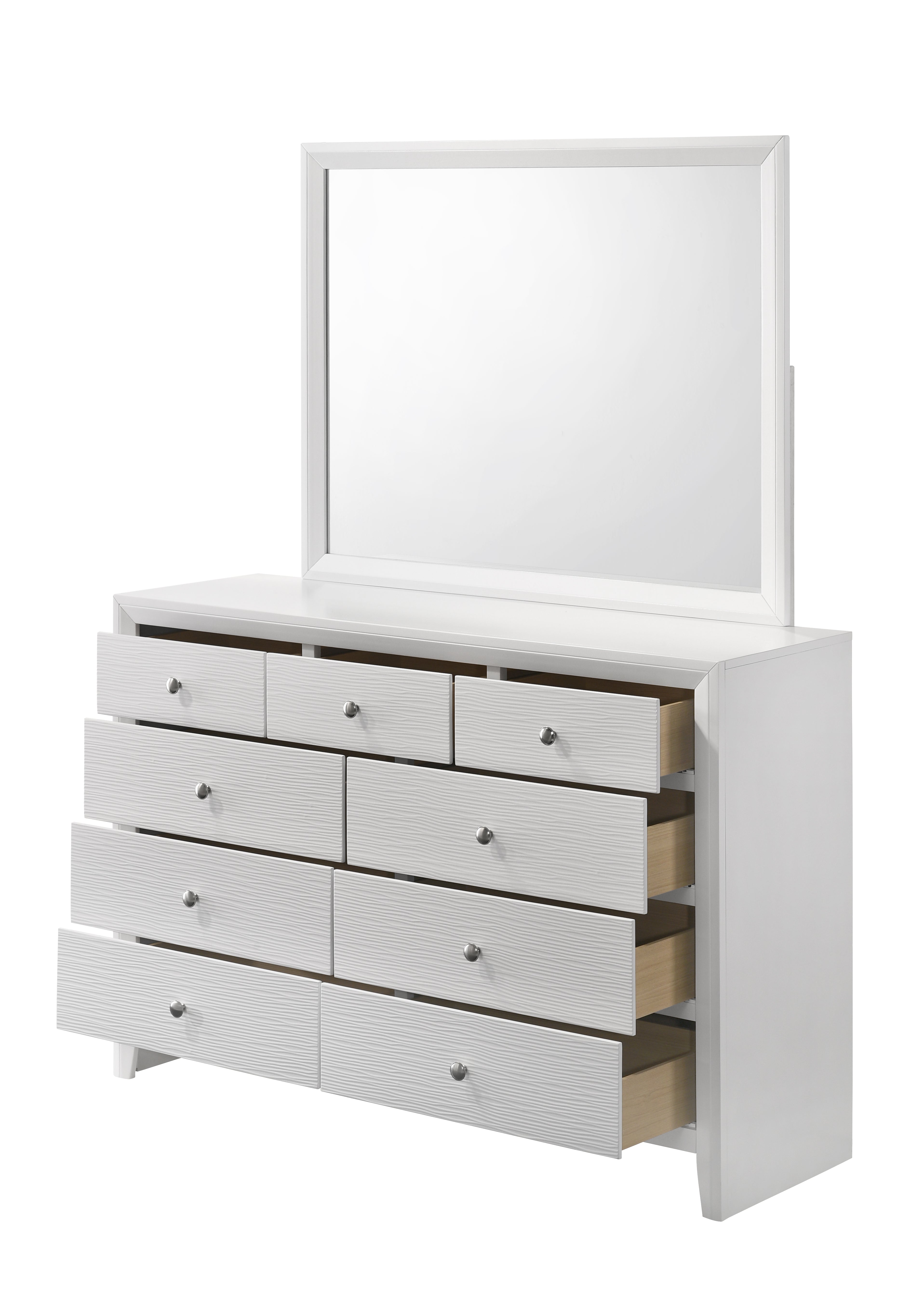 Denker White Panel Bedroom Set - SET | B4712-Q-HBFB | B4712-Q-RAIL | B4710-2 | B4710-4 - Bien Home Furniture &amp; Electronics