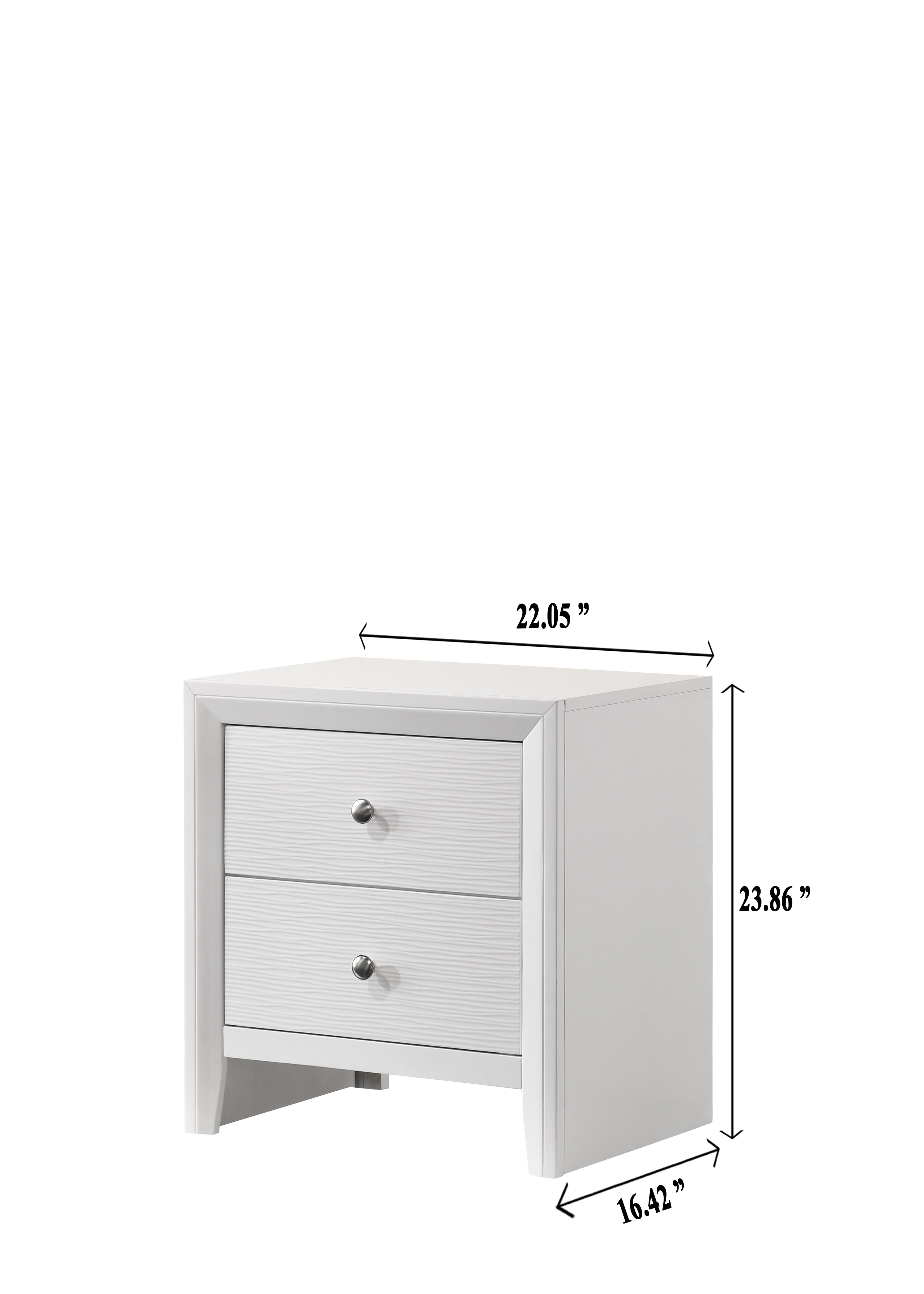 Denker White Panel Bedroom Set - SET | B4712-Q-HBFB | B4712-Q-RAIL | B4710-2 | B4710-4 - Bien Home Furniture &amp; Electronics