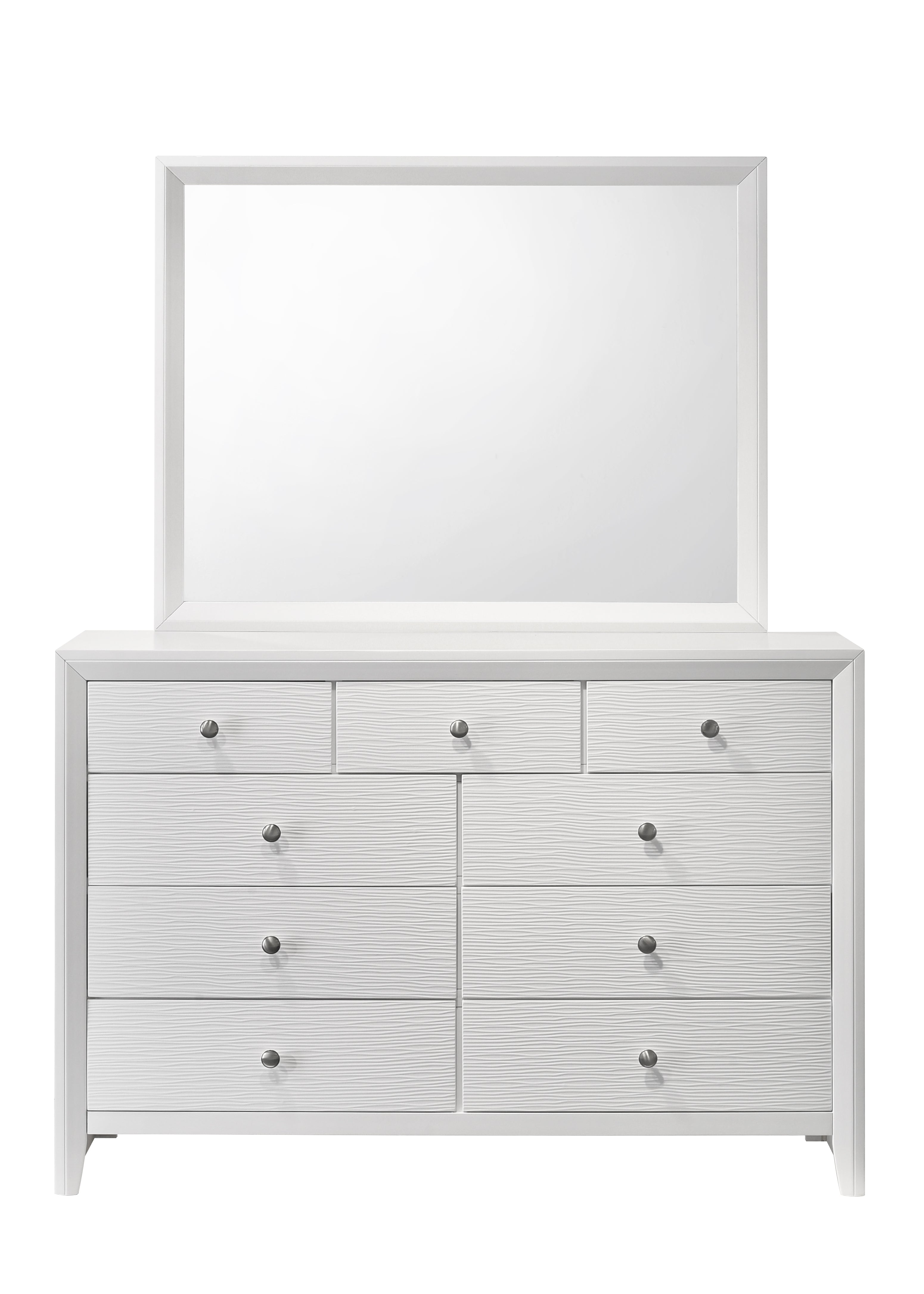 Denker White Panel Bedroom Set - SET | B4712-Q-HBFB | B4712-Q-RAIL | B4710-2 | B4710-4 - Bien Home Furniture &amp; Electronics