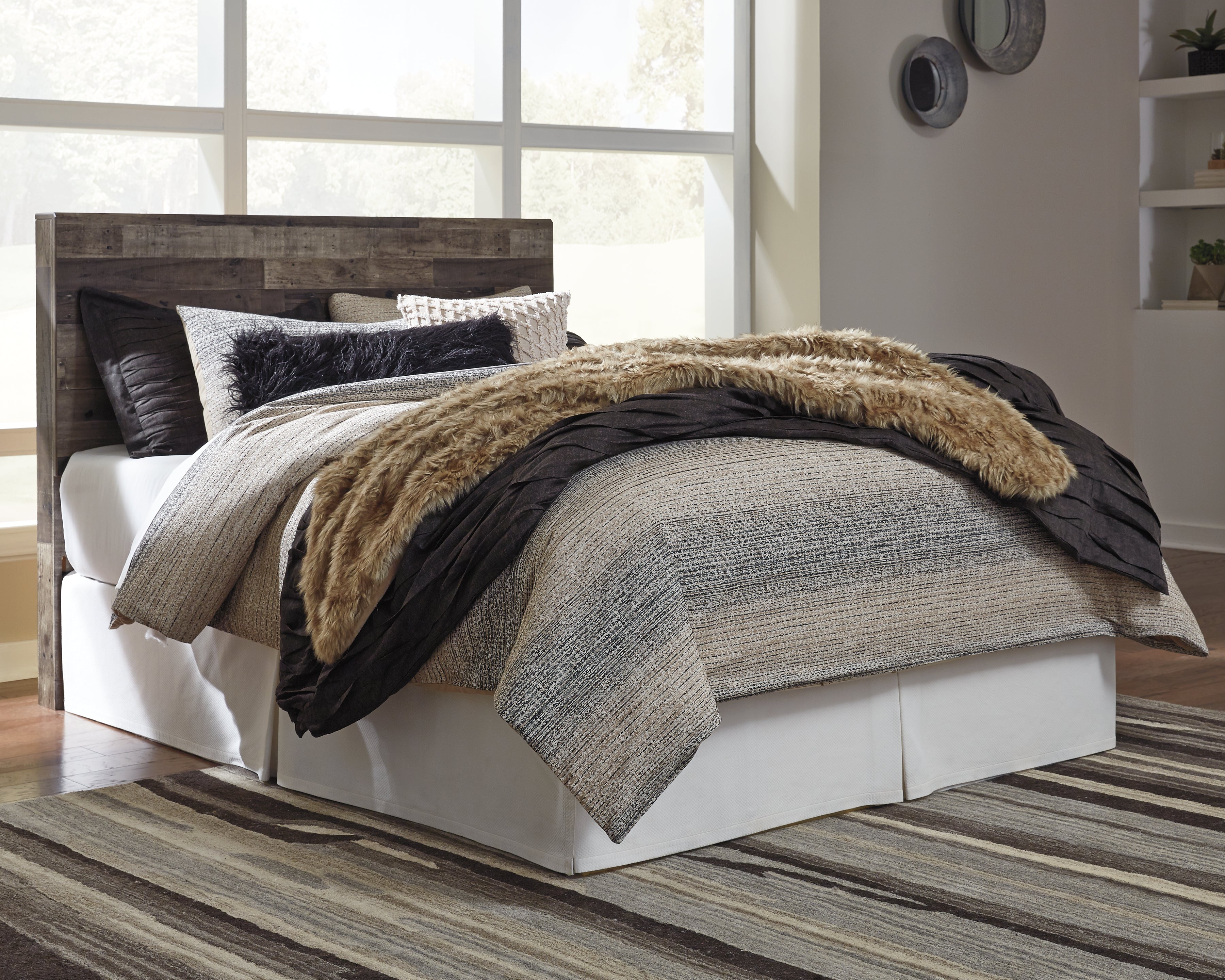 Derekson Multi Gray Queen Panel Headboard, Dresser, Chest and Nightstand - B200B56