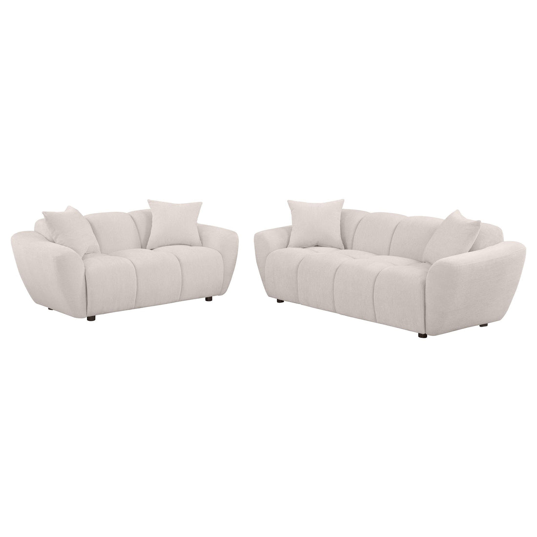 Destino 2-piece Chenille Splayed Arm Sofa Set Greige - 509301-S2