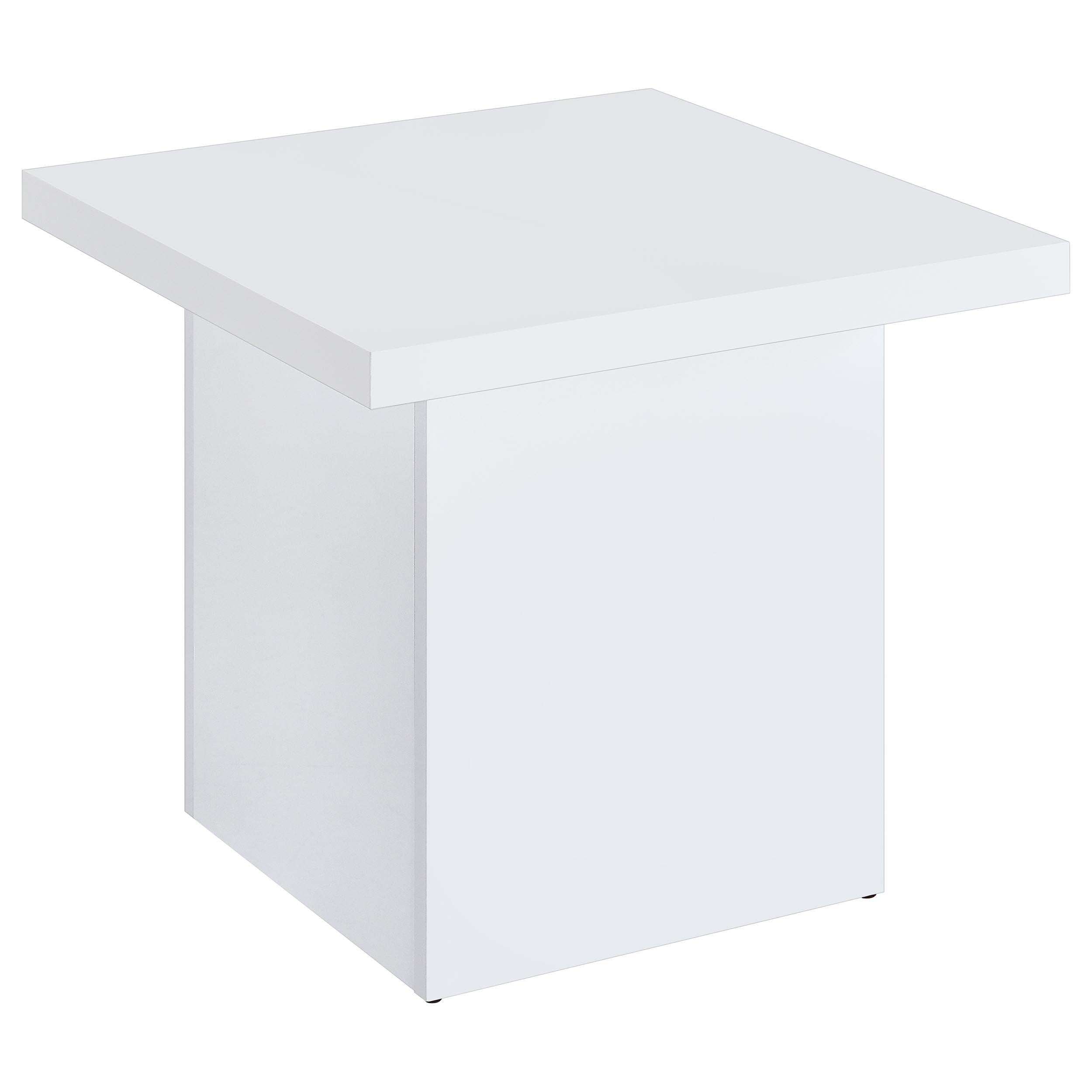 Devar 3-piece Square Coffee End Table Set White High Gloss - 710898-S3