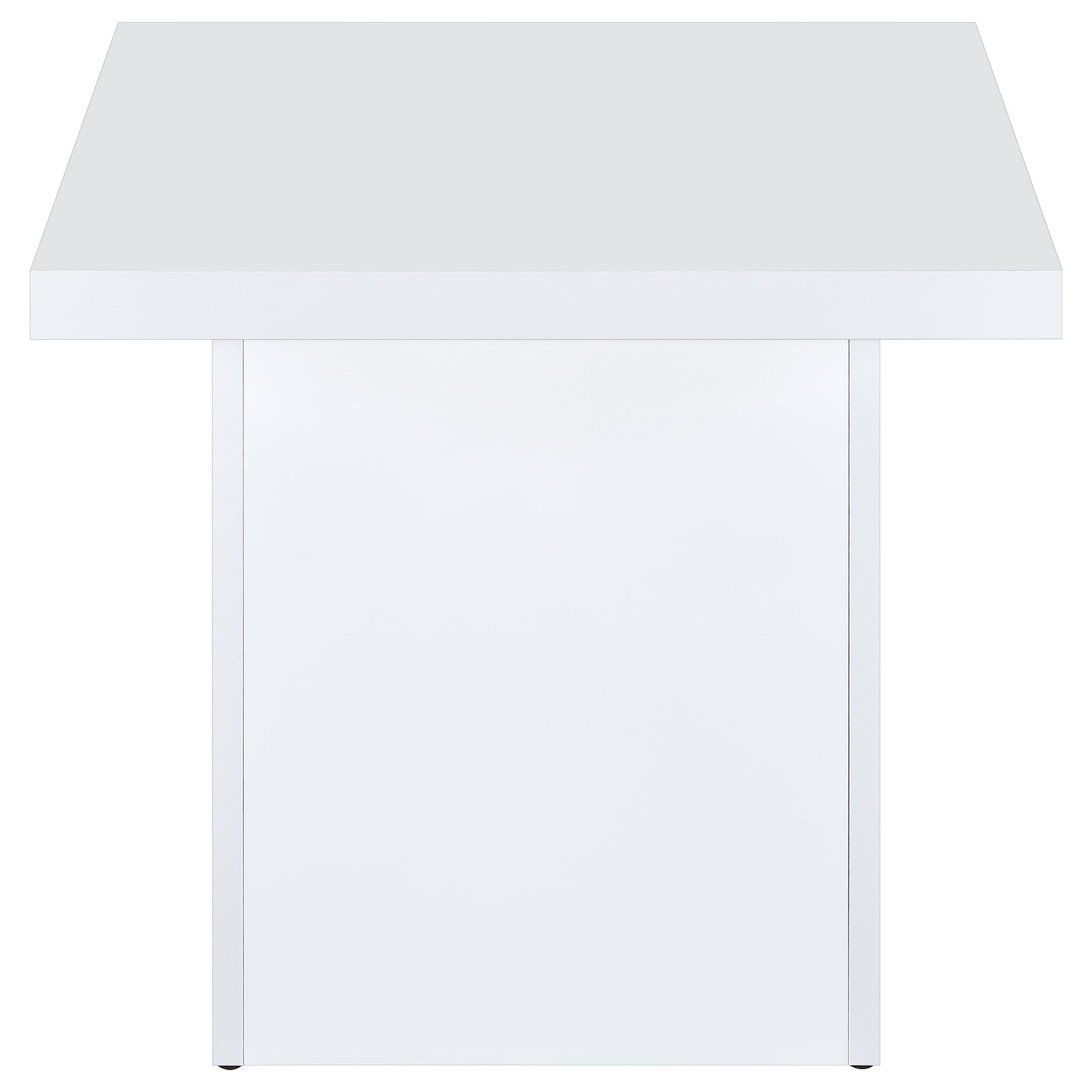Devar 3-piece Square Coffee End Table Set White High Gloss - 710898-S3