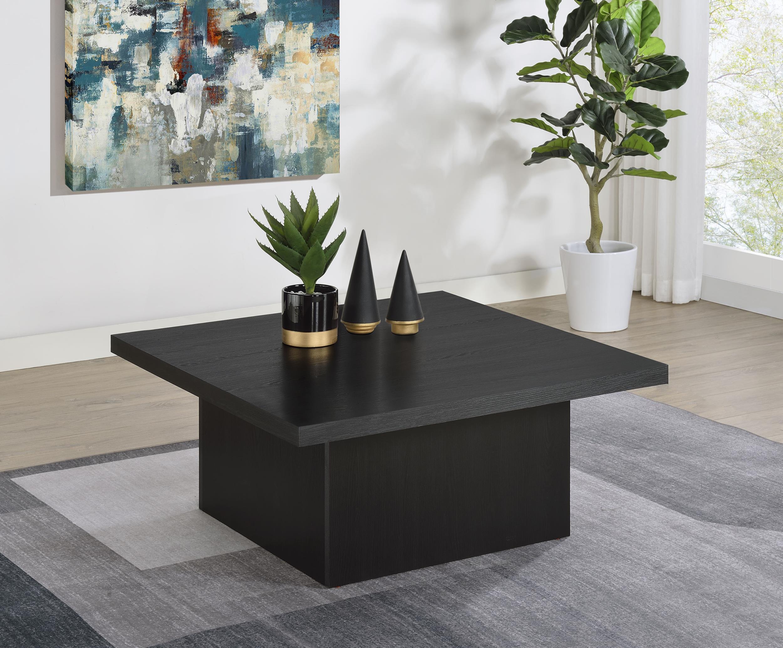 Devar Square Engineered Wood Cocktail Coffee Table Black - 706408
